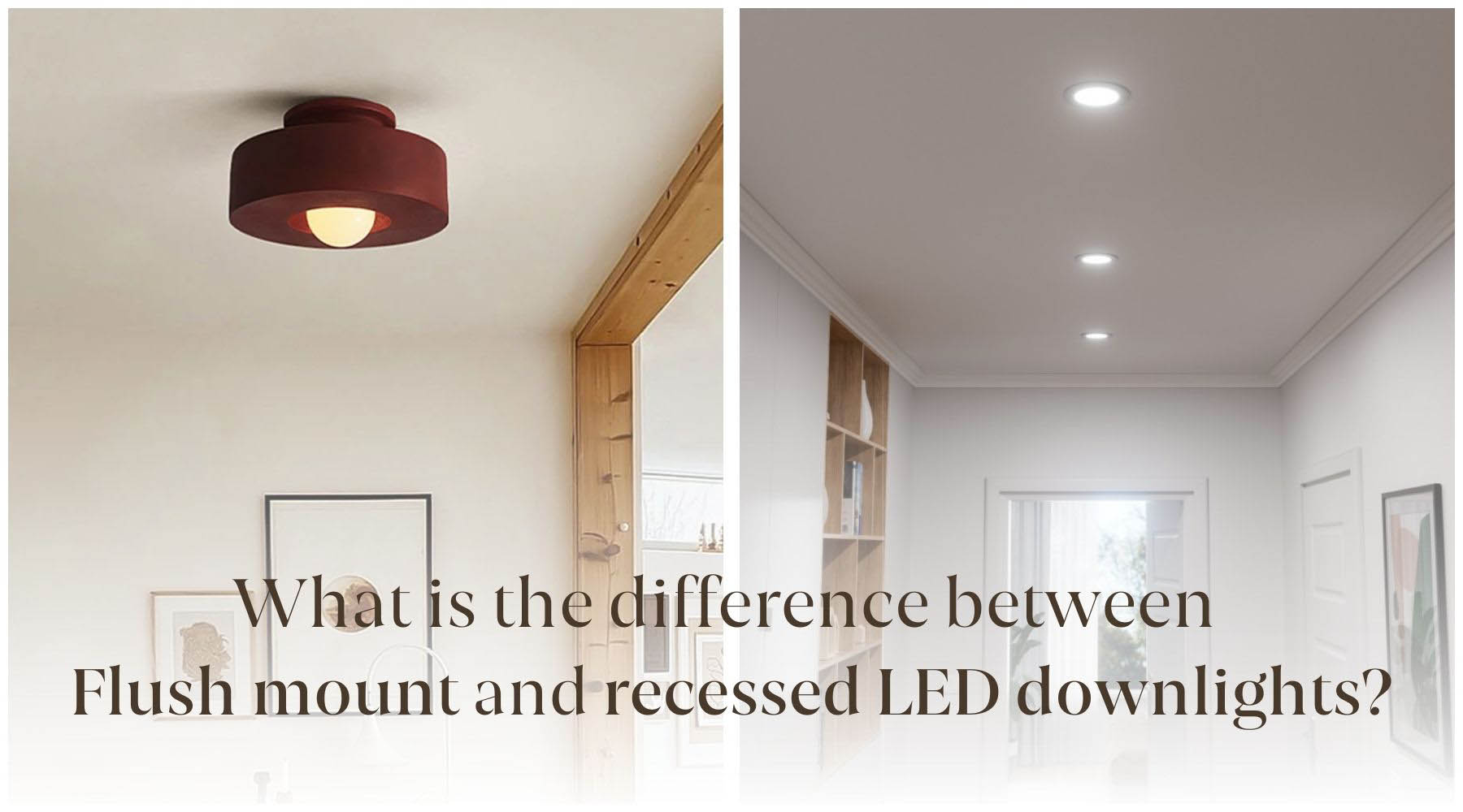 the difference between flush mount and recessed led downlights