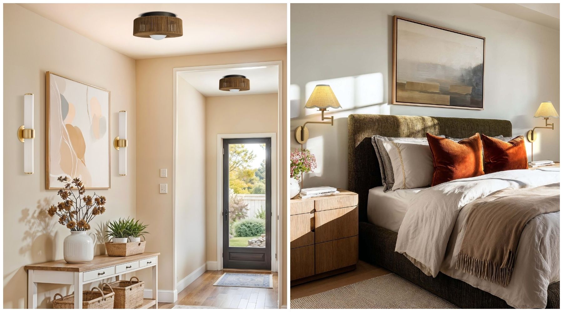 rattan inspired winter decorating