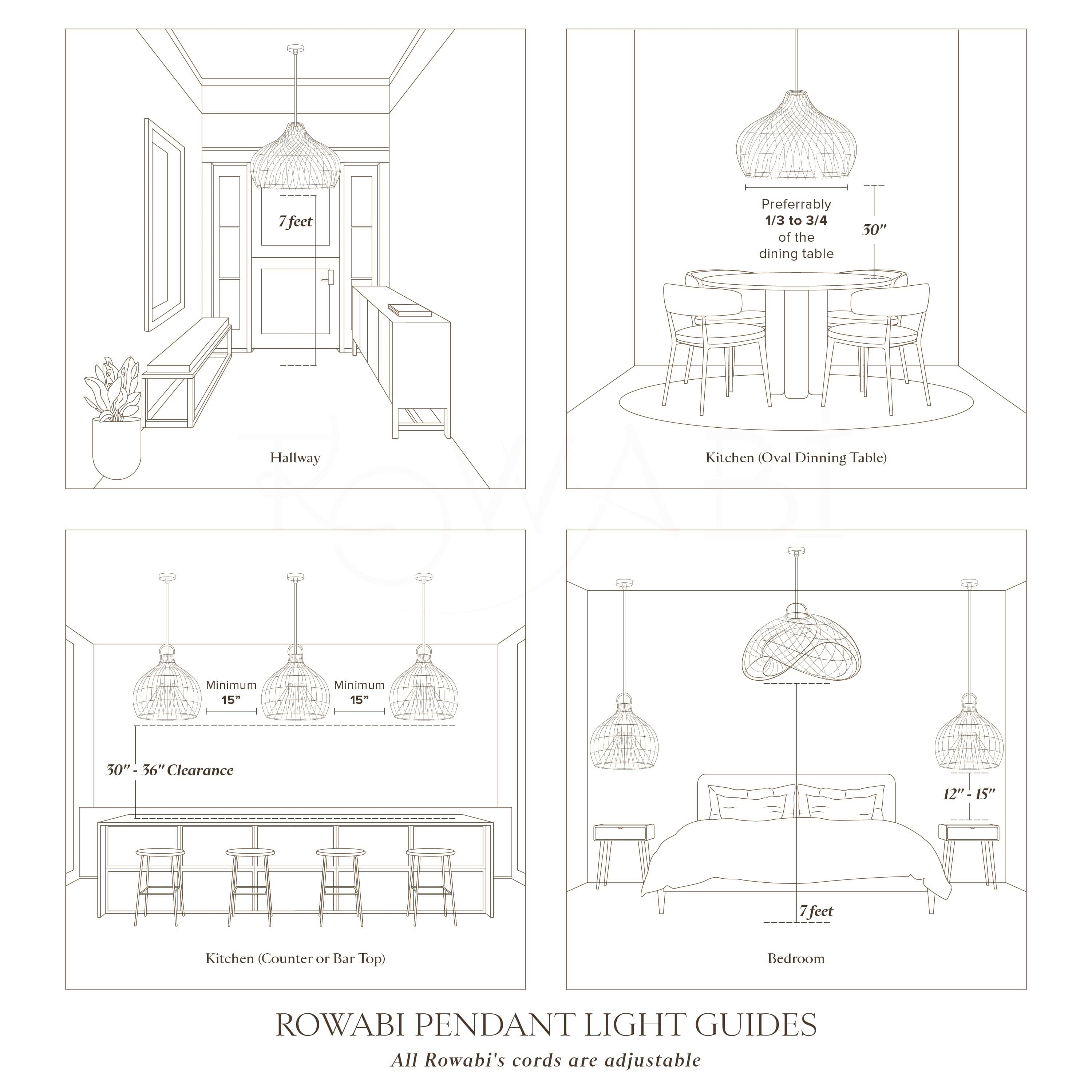 Ombra Dome Rattan Pendant Light