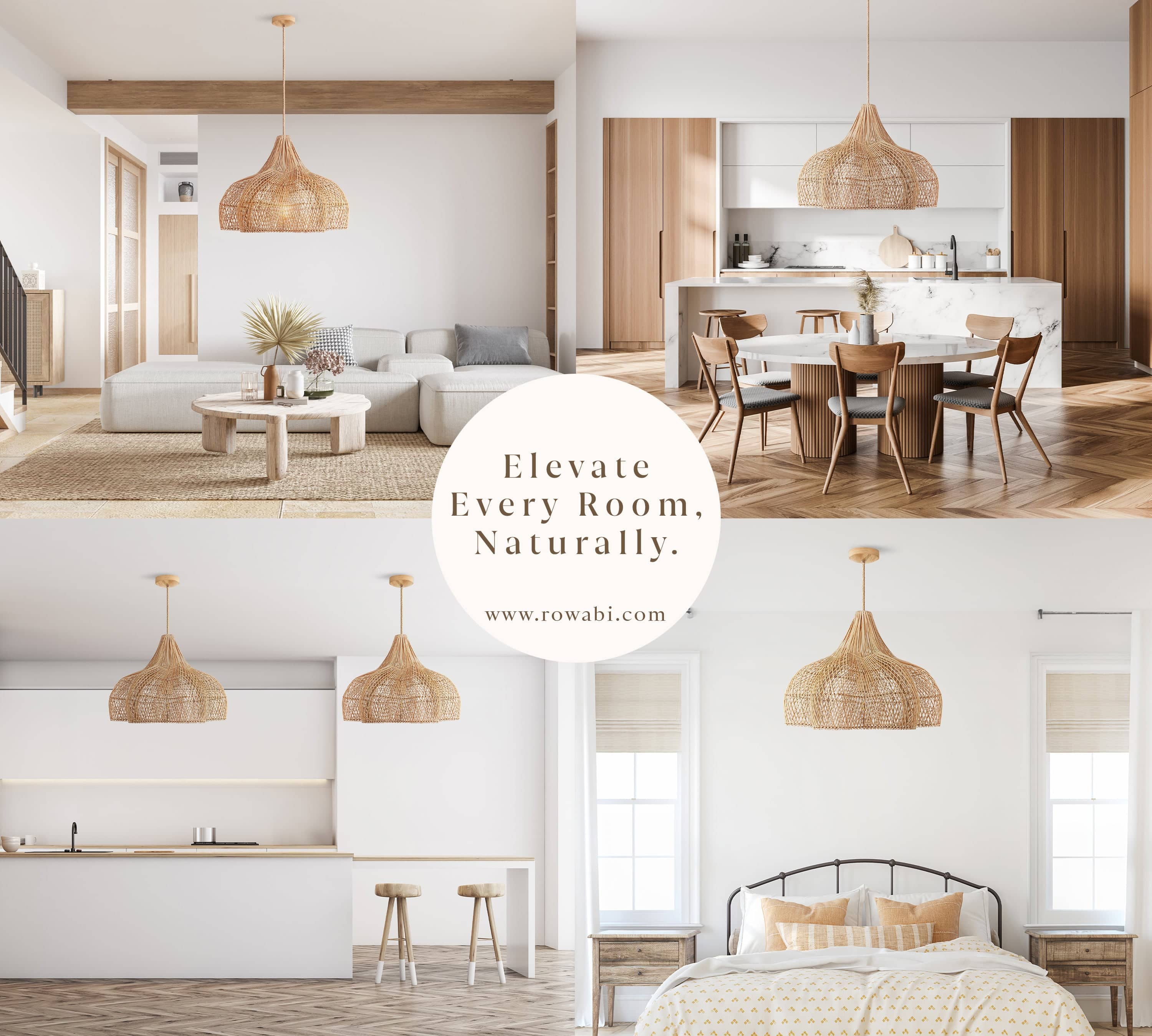 RuffleWisp Rattan Pendant Light