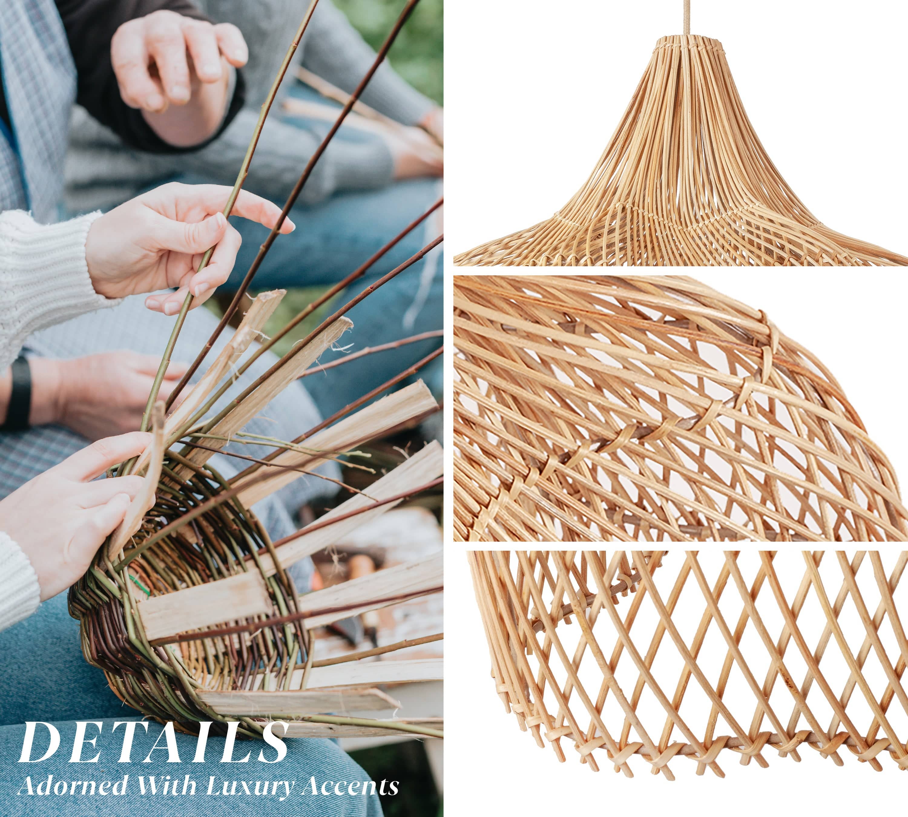 RuffleWisp Rattan Pendant Light