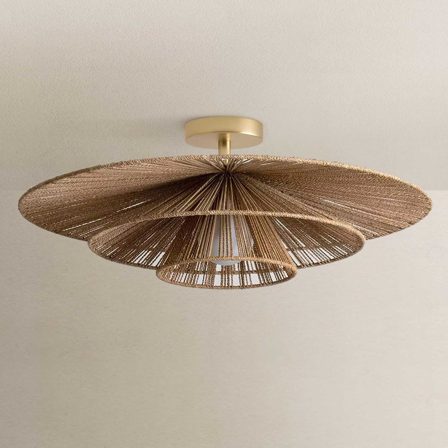 Sammie Tier Rattan Flush Mount Light