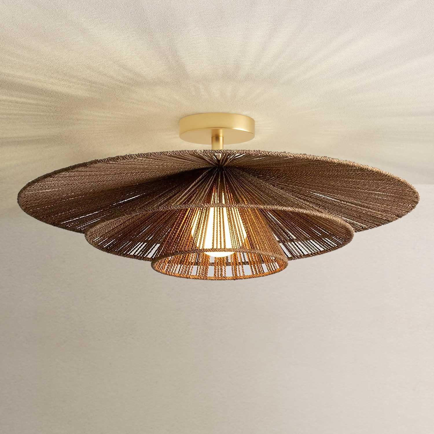 Sammie Tier Rattan Flush Mount Light