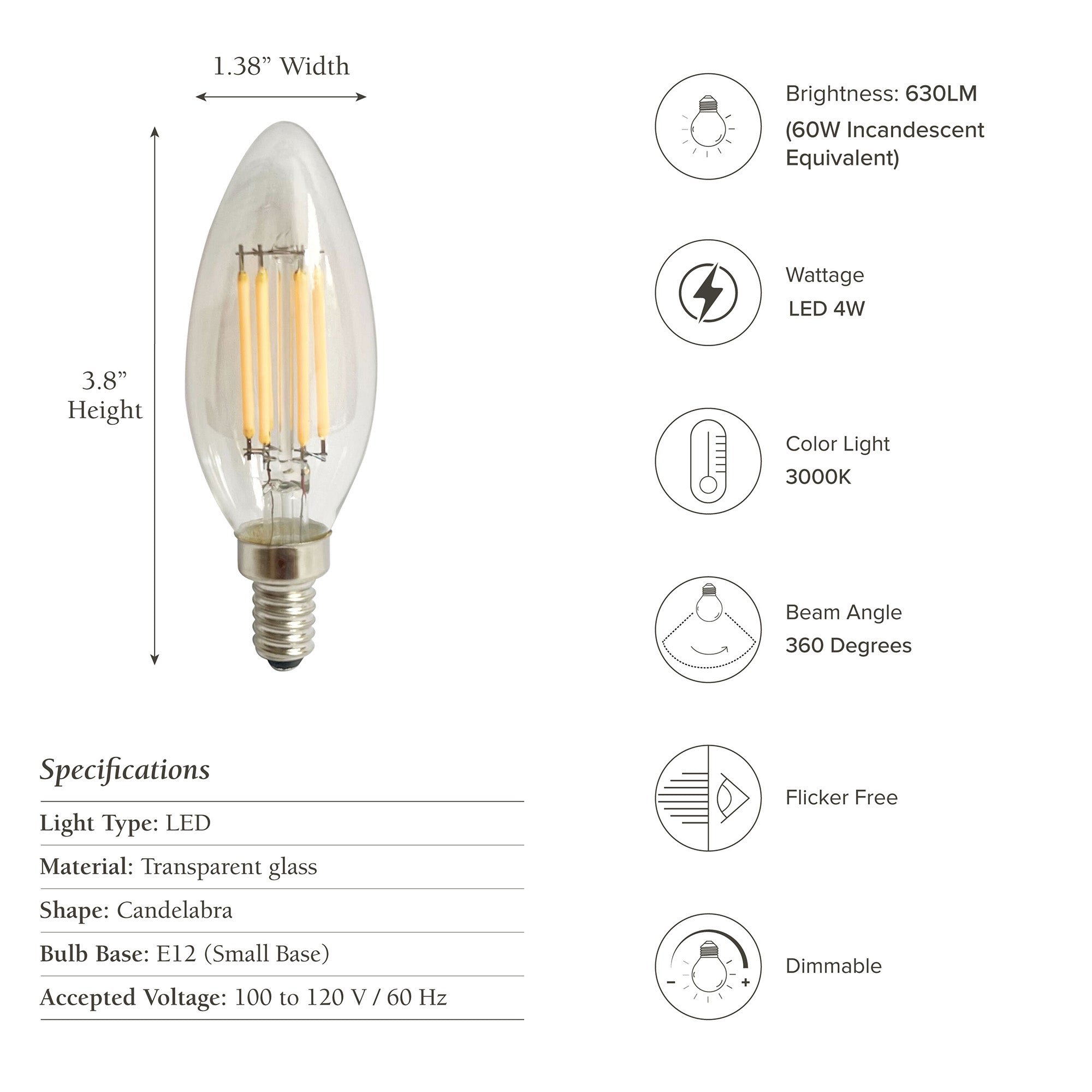 led filament light bulb e12