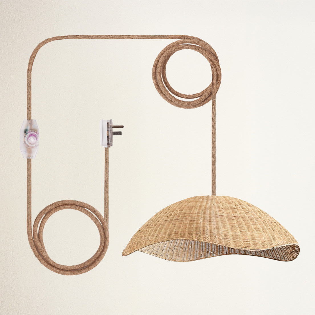 Nana Vermiculate Rattan Pendant Light