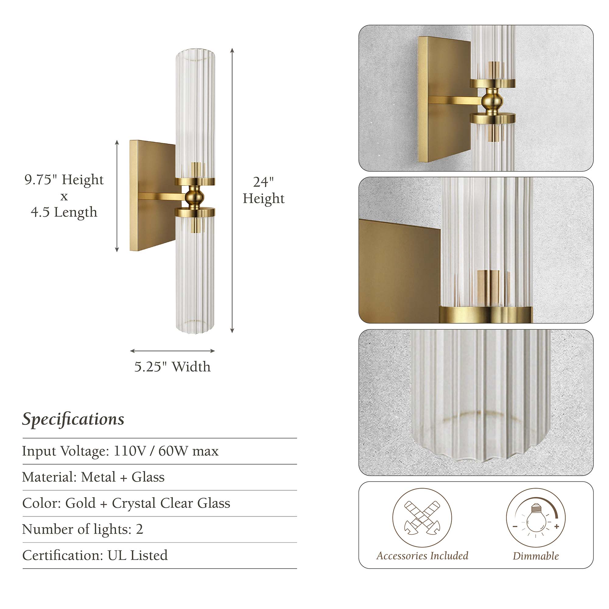 Rowabi 2-Light Wall Sconce