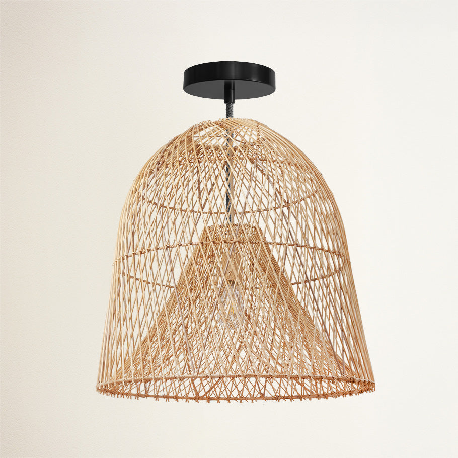 Santa Barbara Rattan Flush Mount Light
