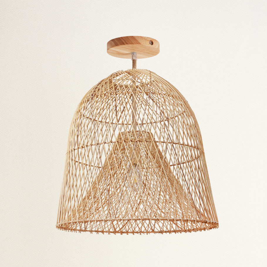 Santa Barbara Rattan Flush Mount Light