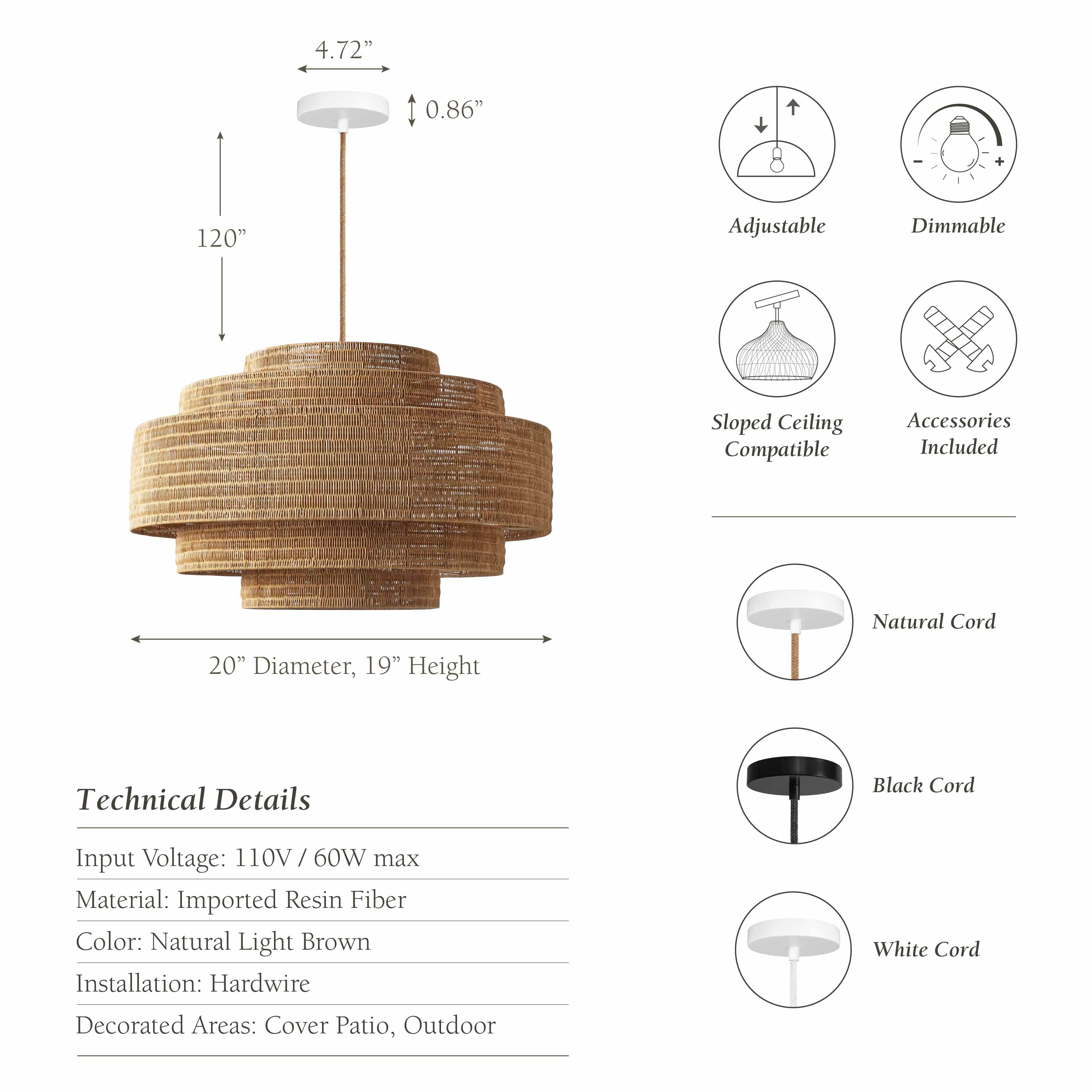 Outdoor Starry Rattan Pendant Light