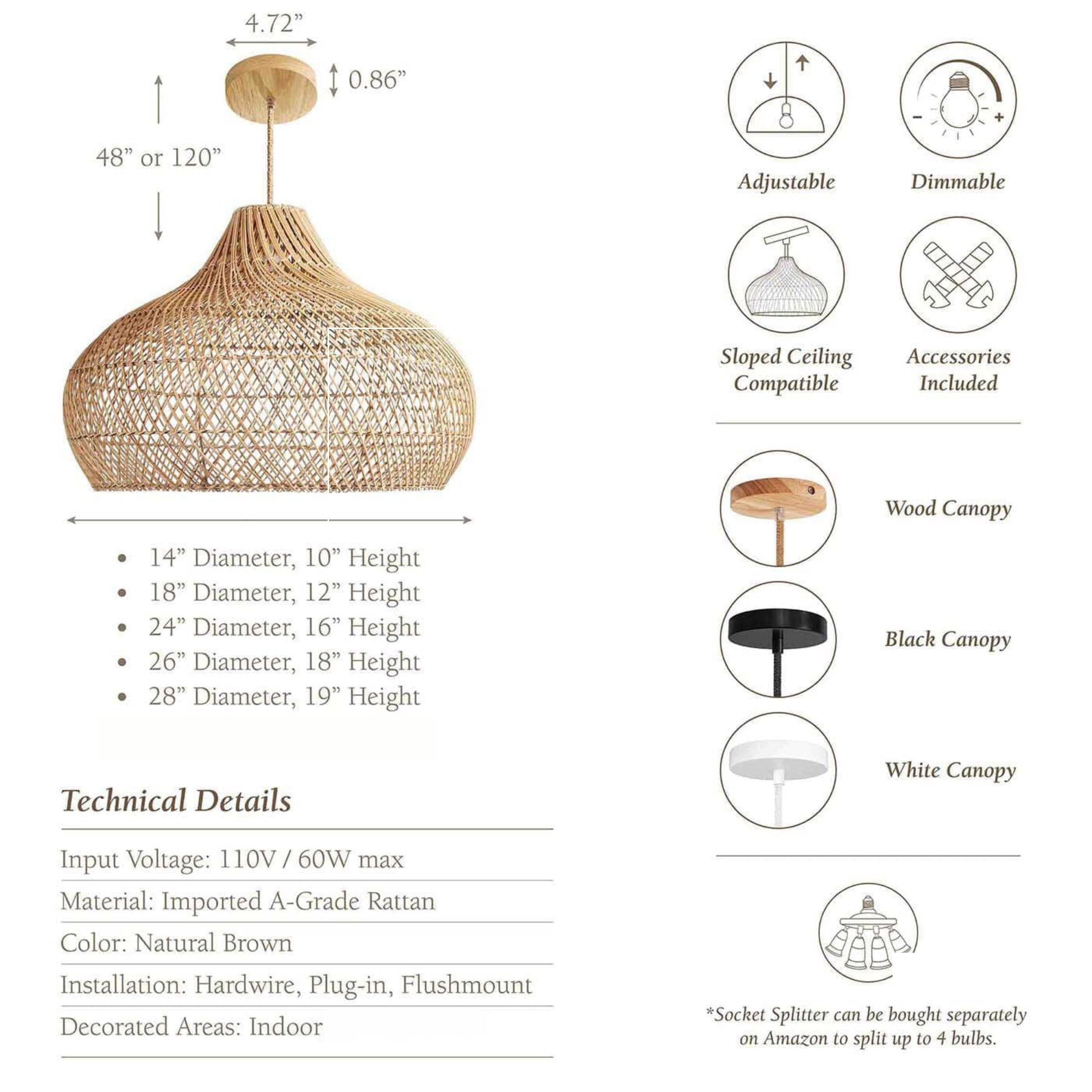Kloe Rattan Pendant Light