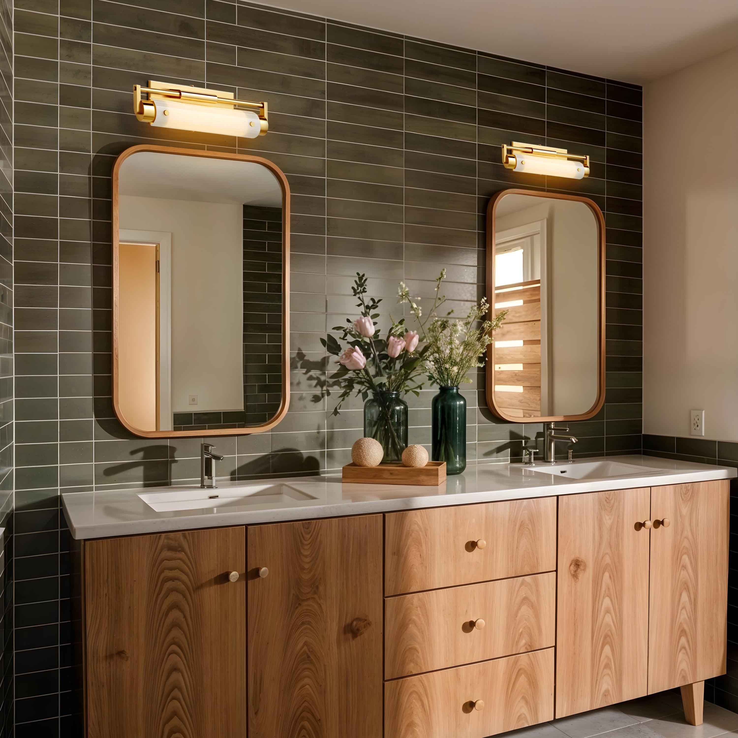 amorous-sconce-dark-green-bathroom