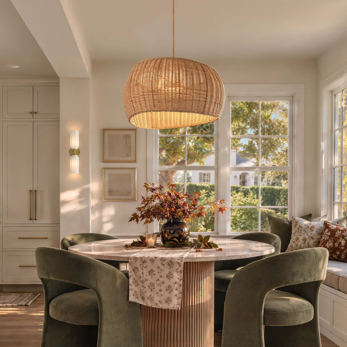 angelo brown rattan pendant light for dining room