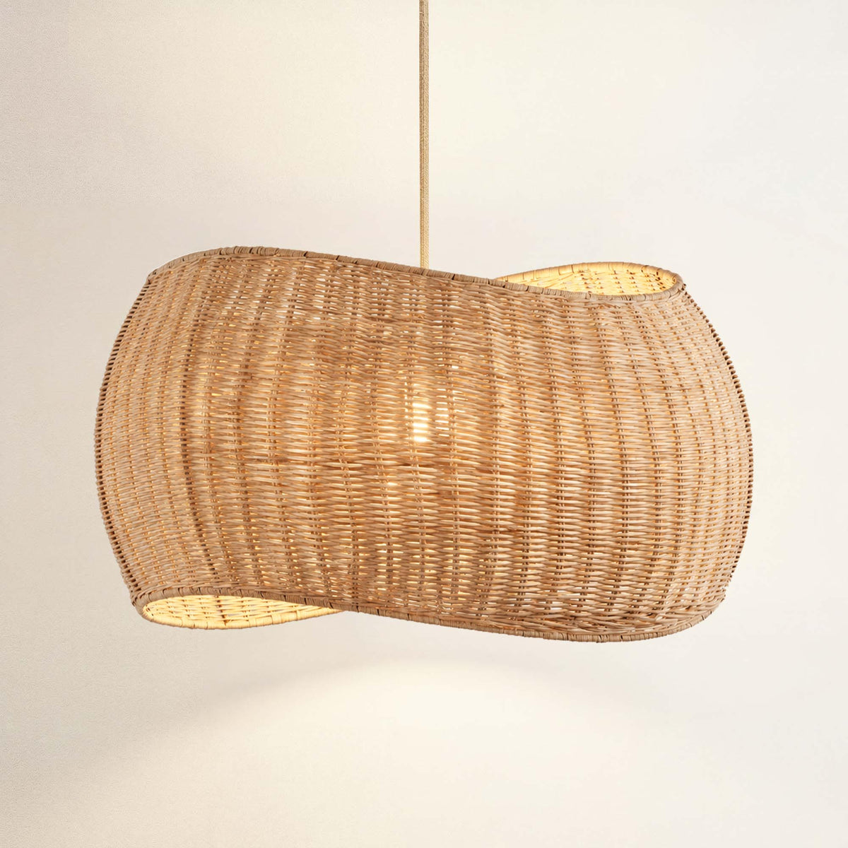 angelo brown rattan pendant light on