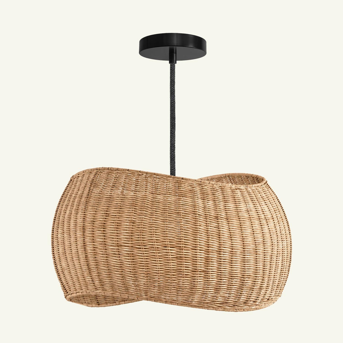 angelo rattan pendant light hardwire black