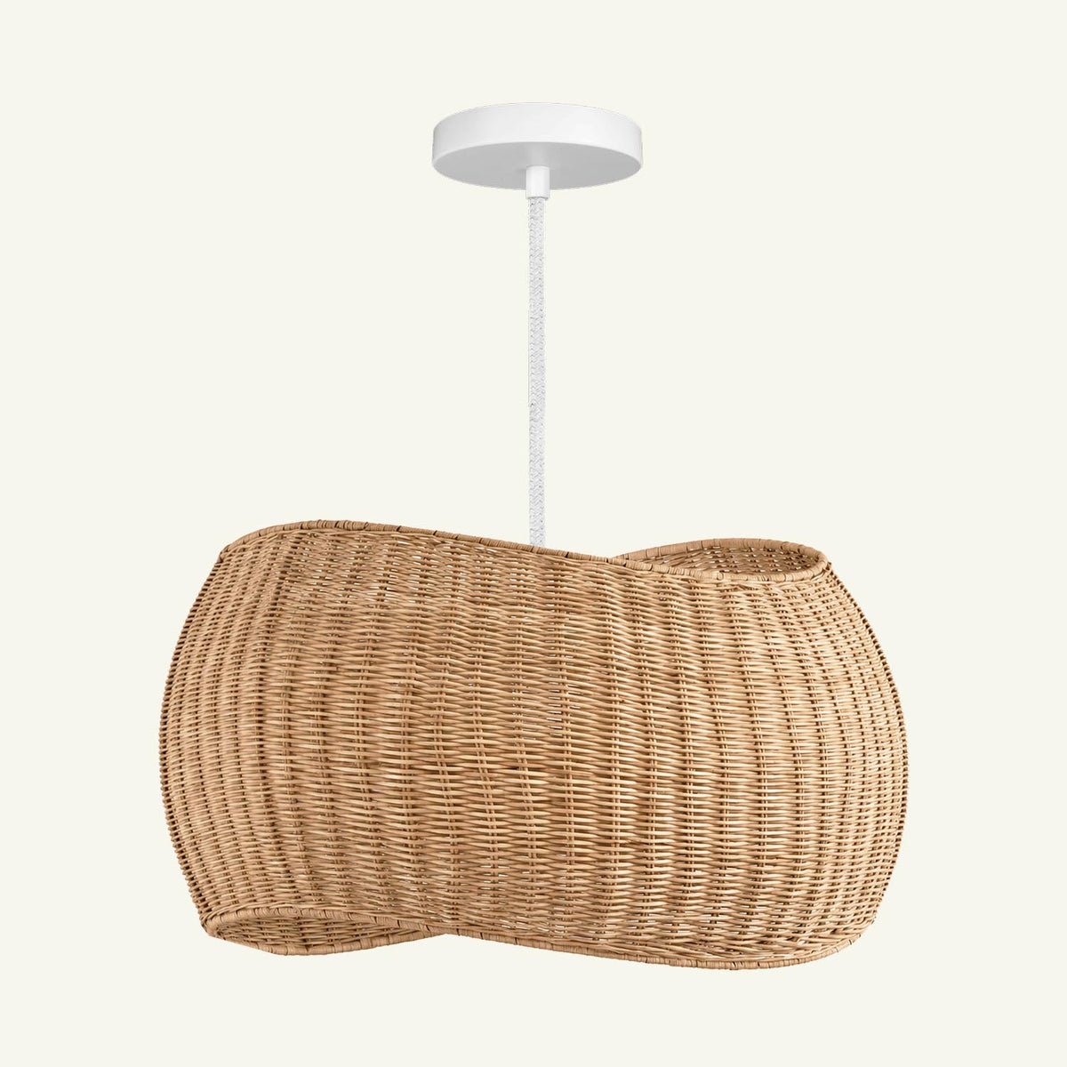angelo rattan pendant light hardwire white