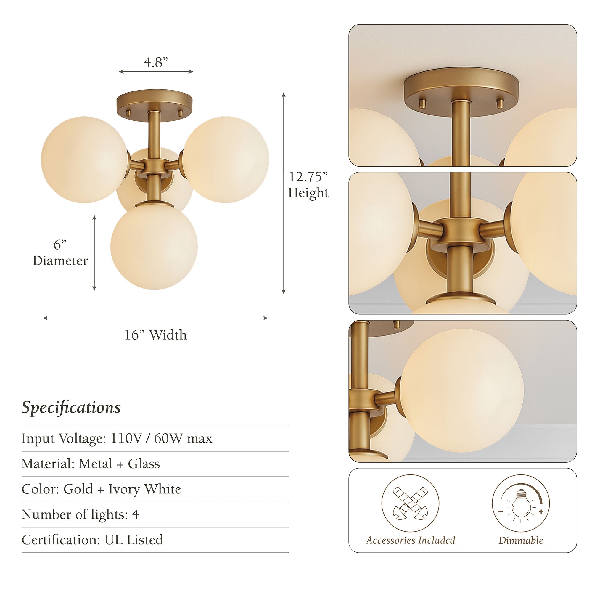 Arden Multi-Light Flush Mount