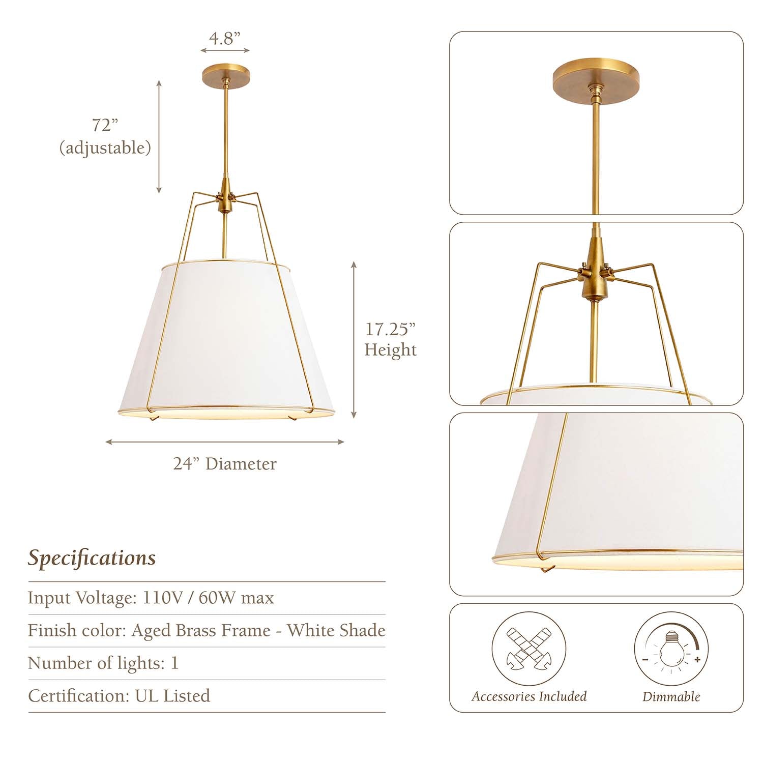 Arthur White Conical Pendant Light