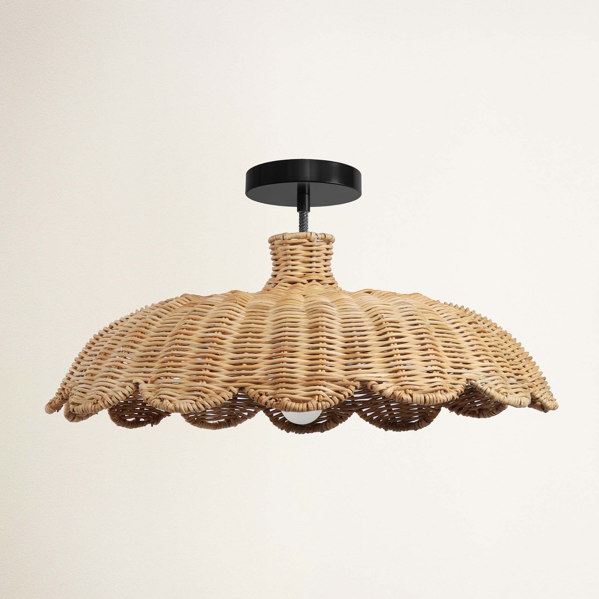 Aurelia Rattan Flush Mount Light