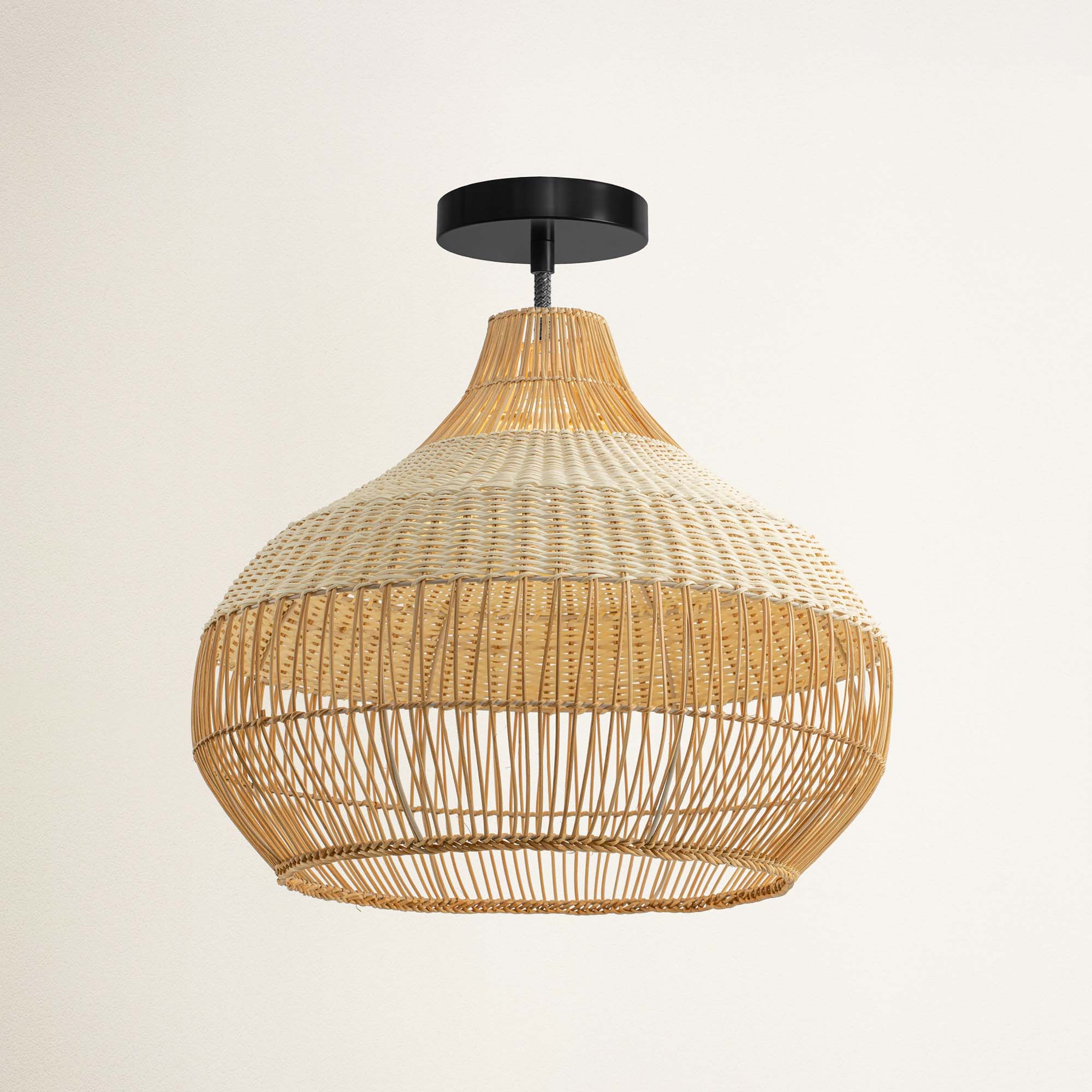 Beatrice Rattan Flush Mount Light