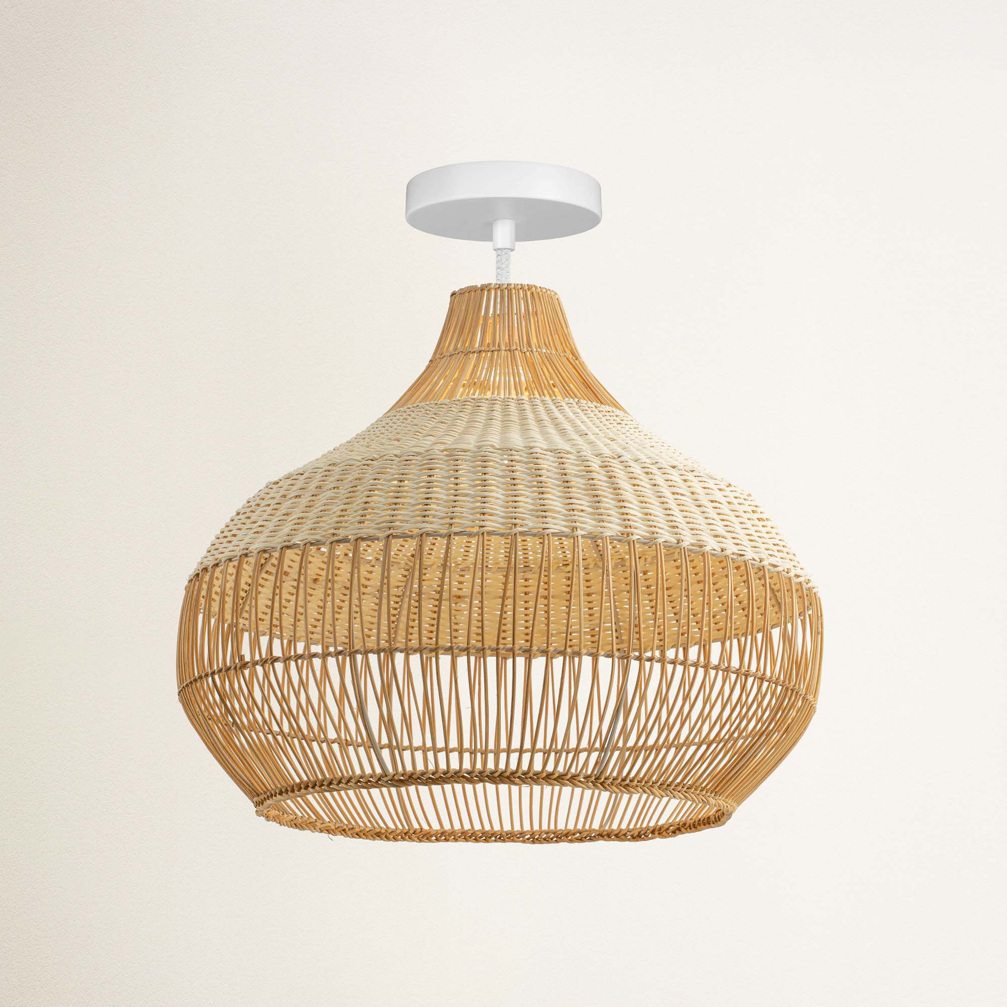 Beatrice Rattan Flush Mount Light