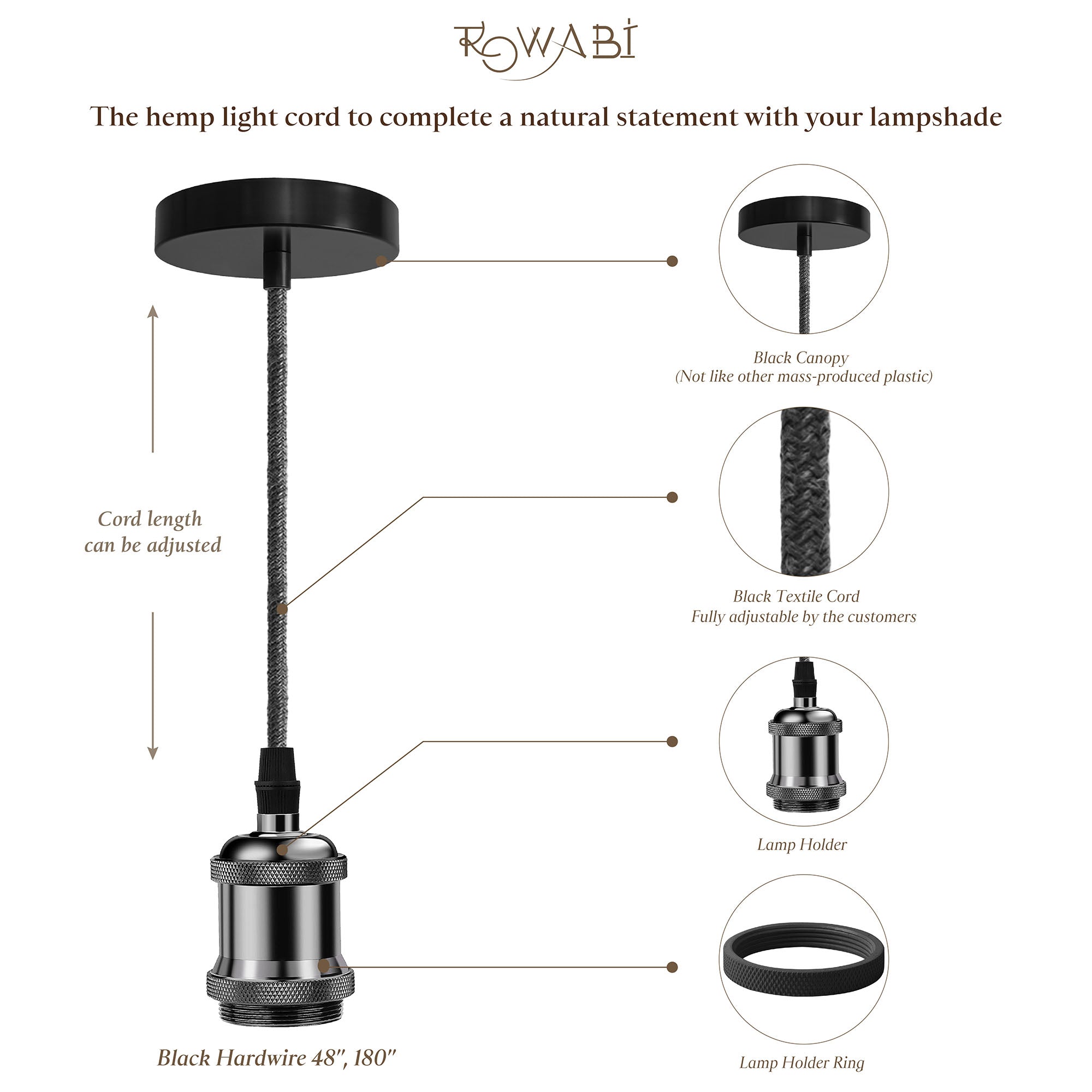 Outdoor Hanging Light Cord Kit