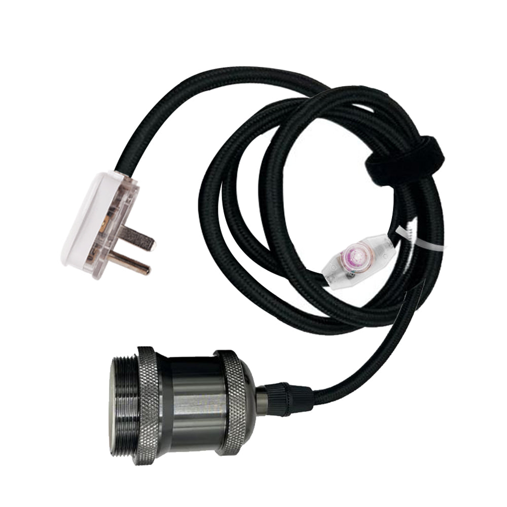 Black Plug-In Hanging Pendant Light Kit