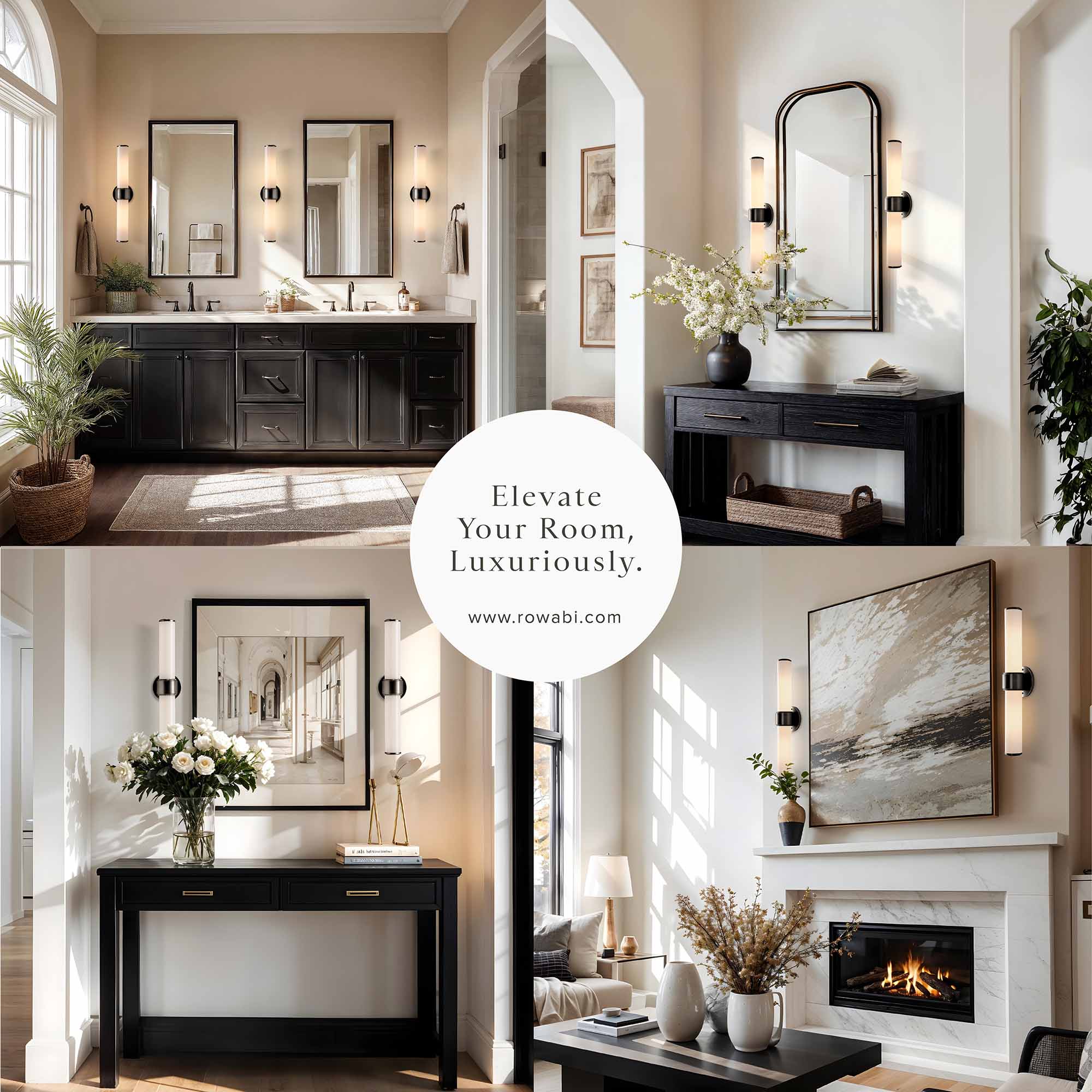 Saber Double Glass Black Sconce