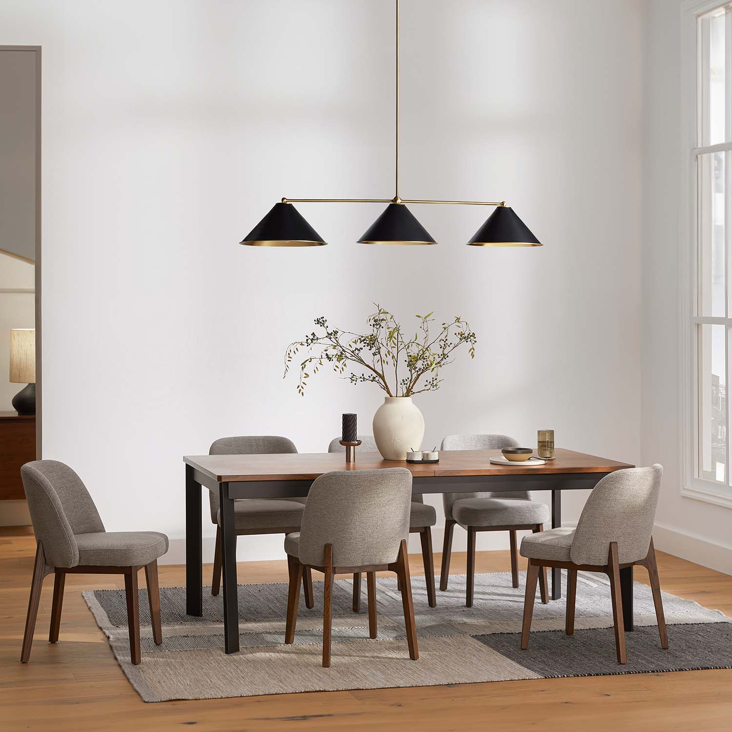 Liora Black Three Light Pendant