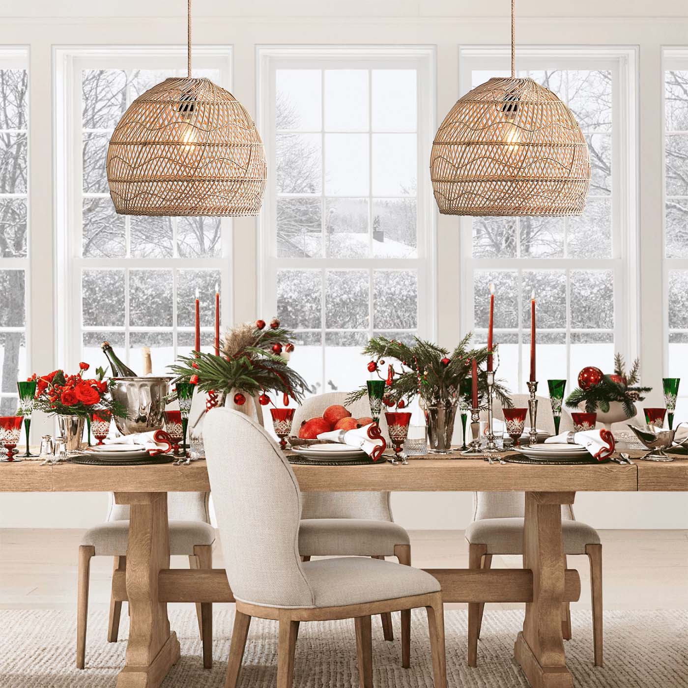 christmas-dinning-room-santana-_rattan-pendant-light