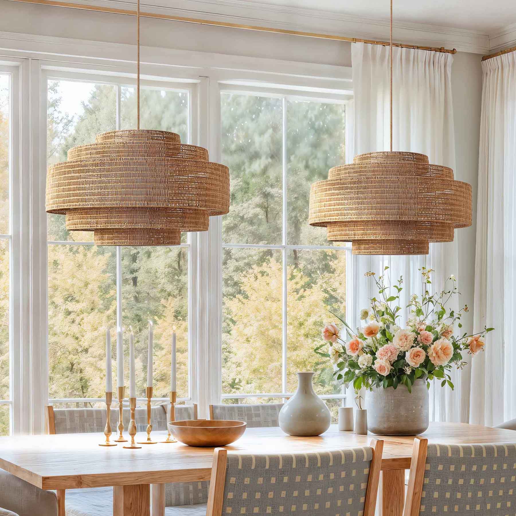 Starry Rattan Pendant Light