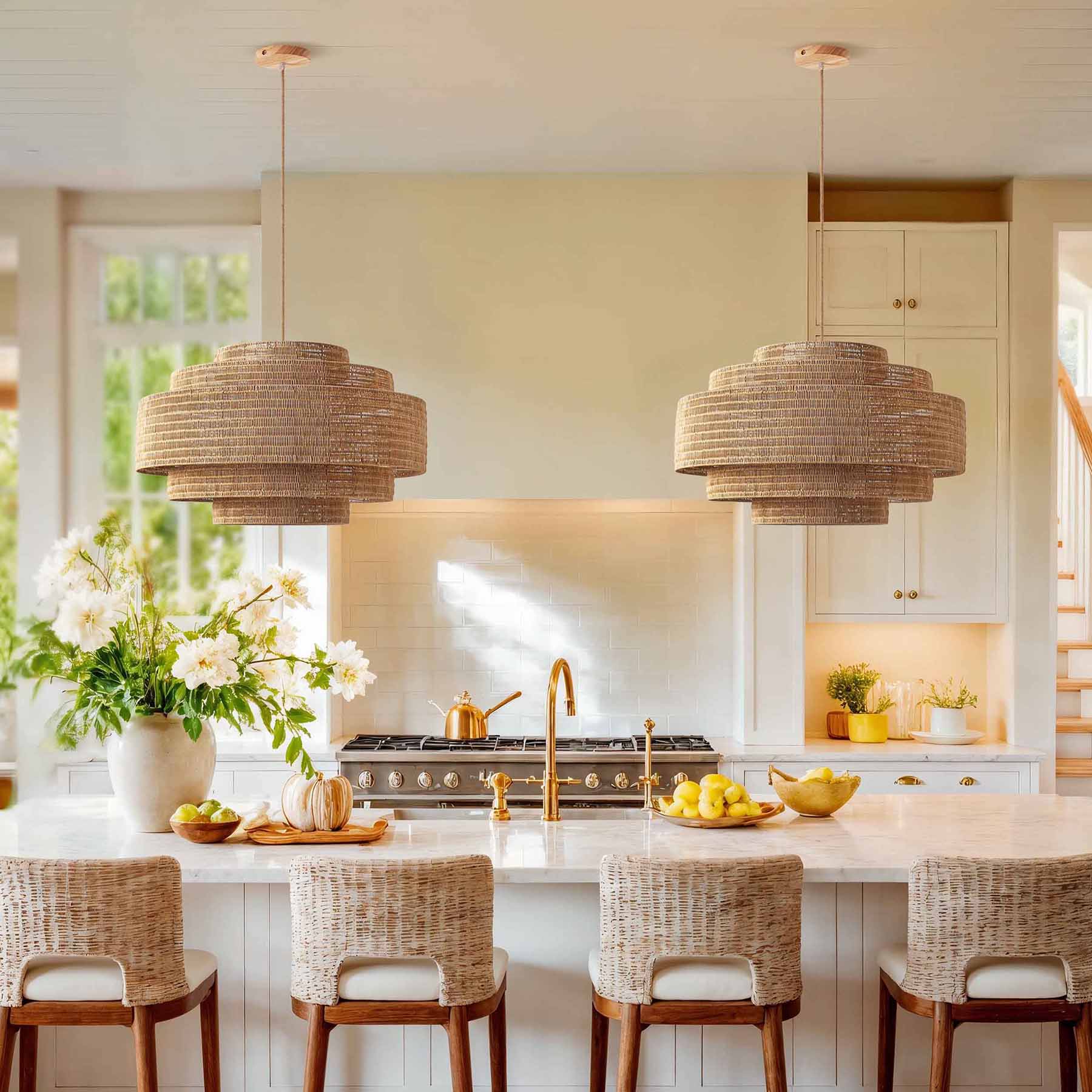 Starry Rattan Pendant Light