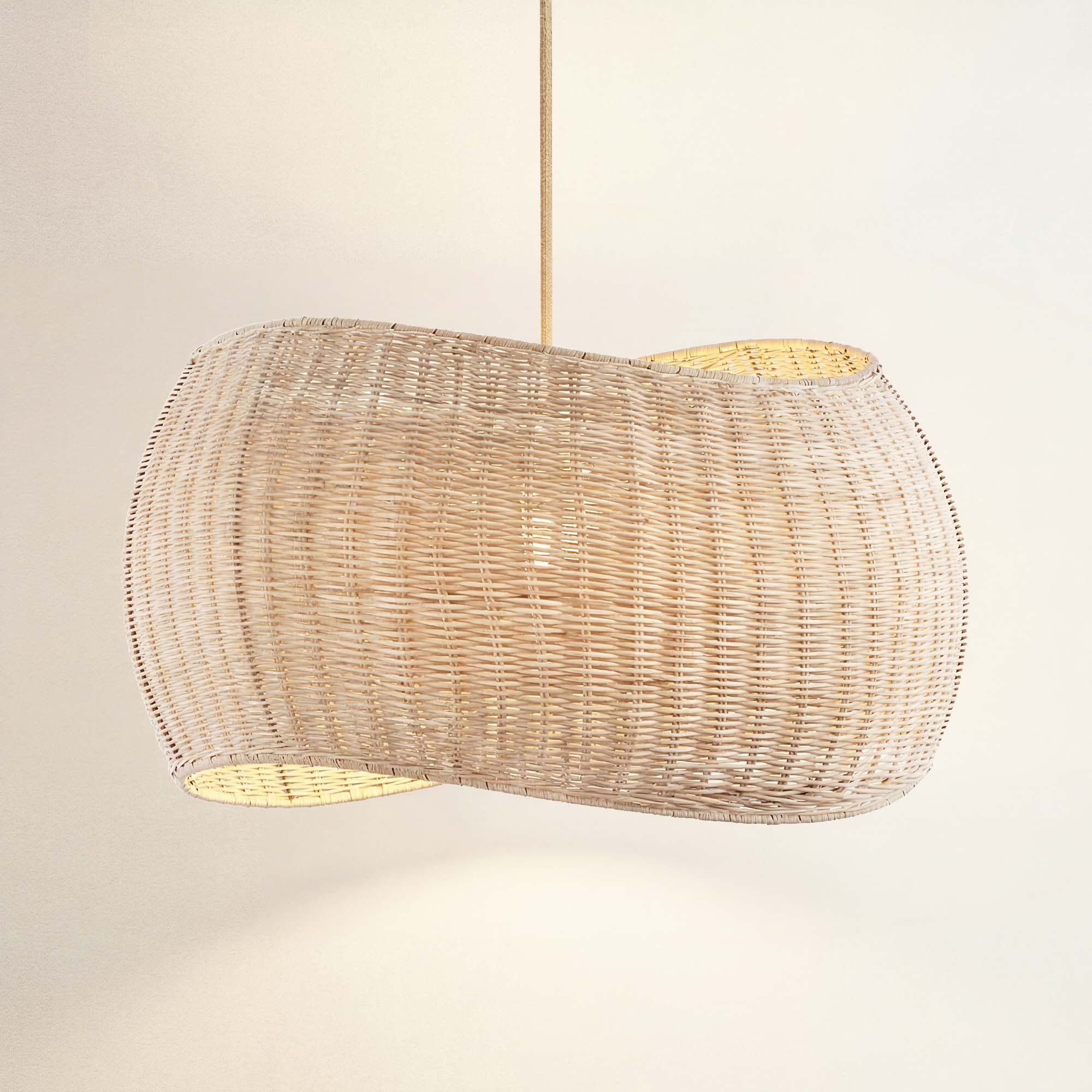 cover angelo wicker rattan pendant light, on