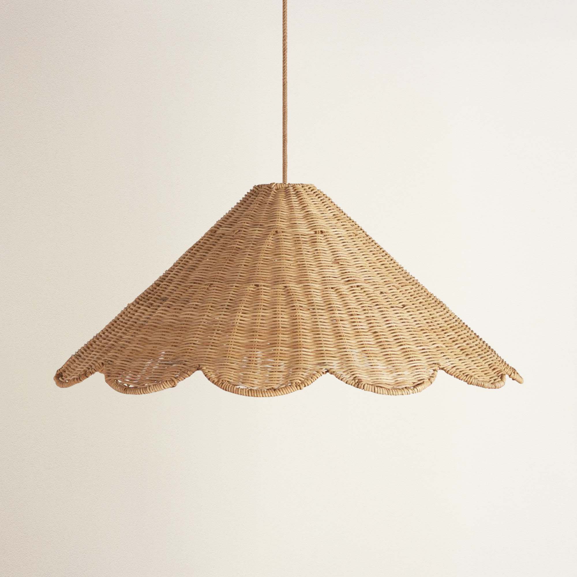 Daisy Cone Rattan Pendant Light