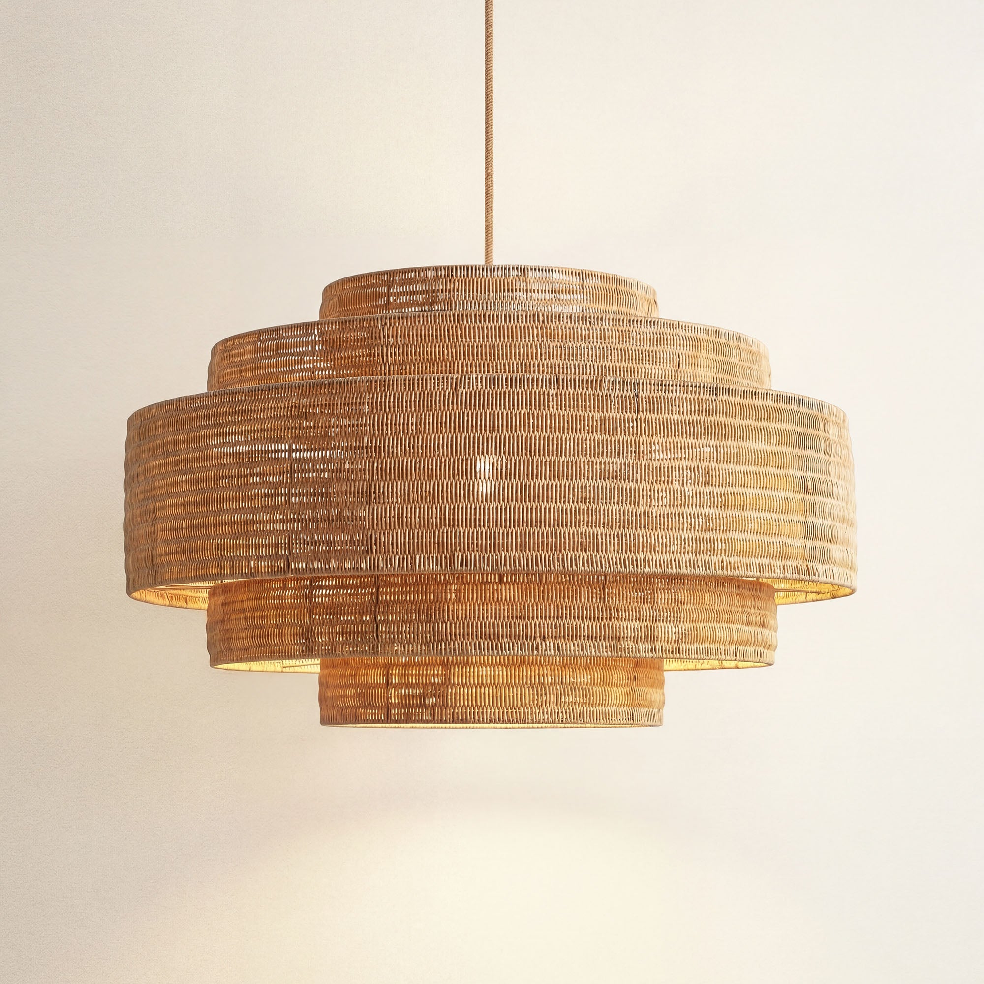cover starry woven rattan pendant light, on