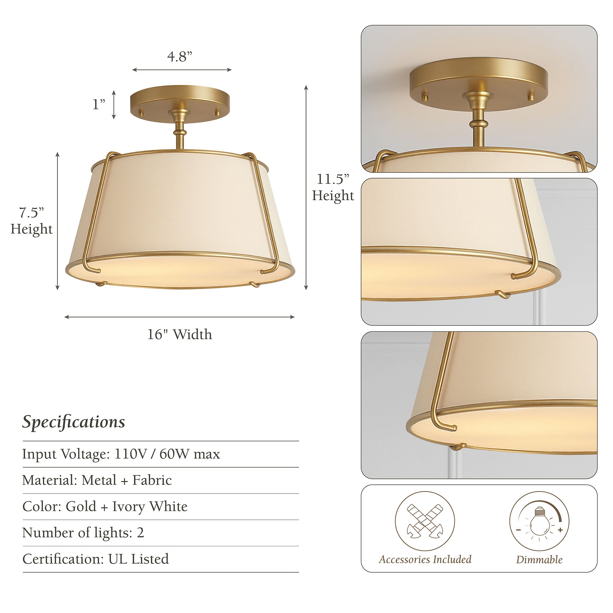 Crest Semi-Flush Mount