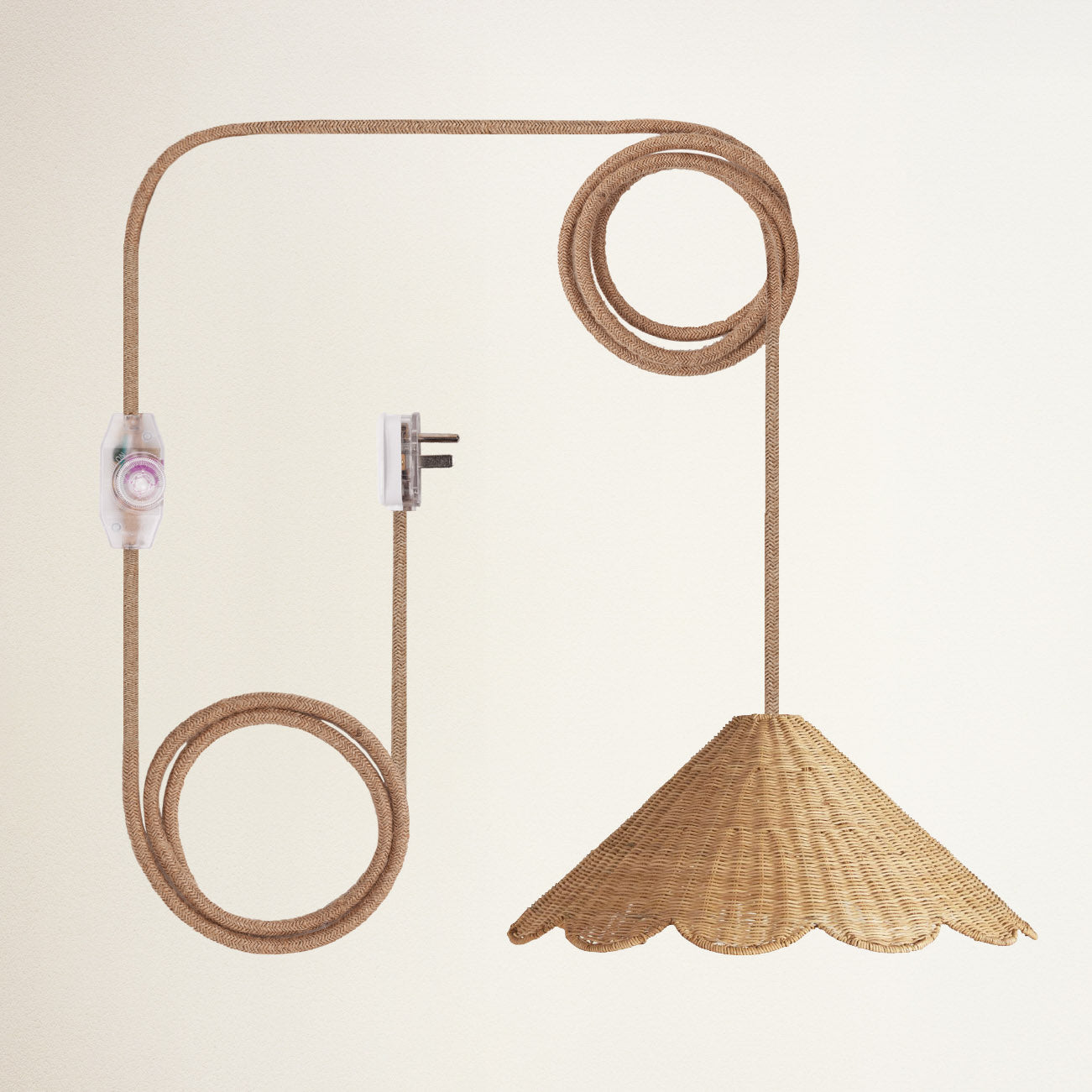 Daisy Cone Rattan Pendant Light