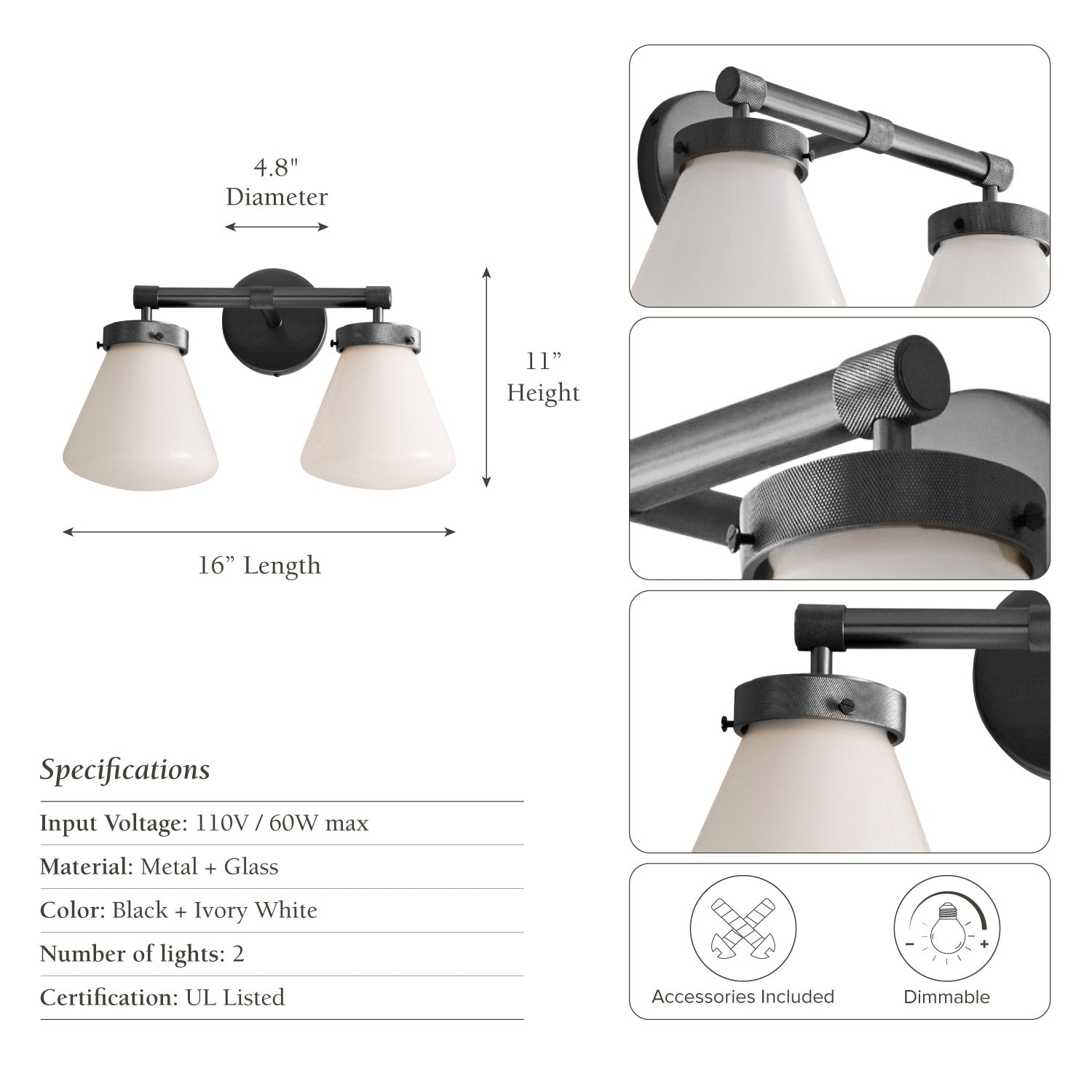 Dawn Dual-Arm Wall Sconce