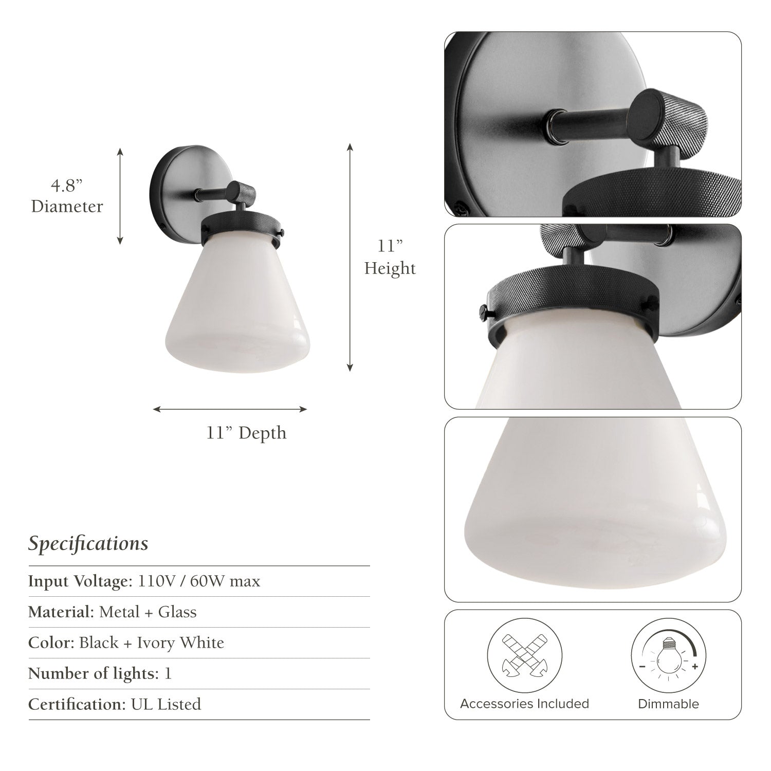 Dawn Single-Arm Wall Sconce
