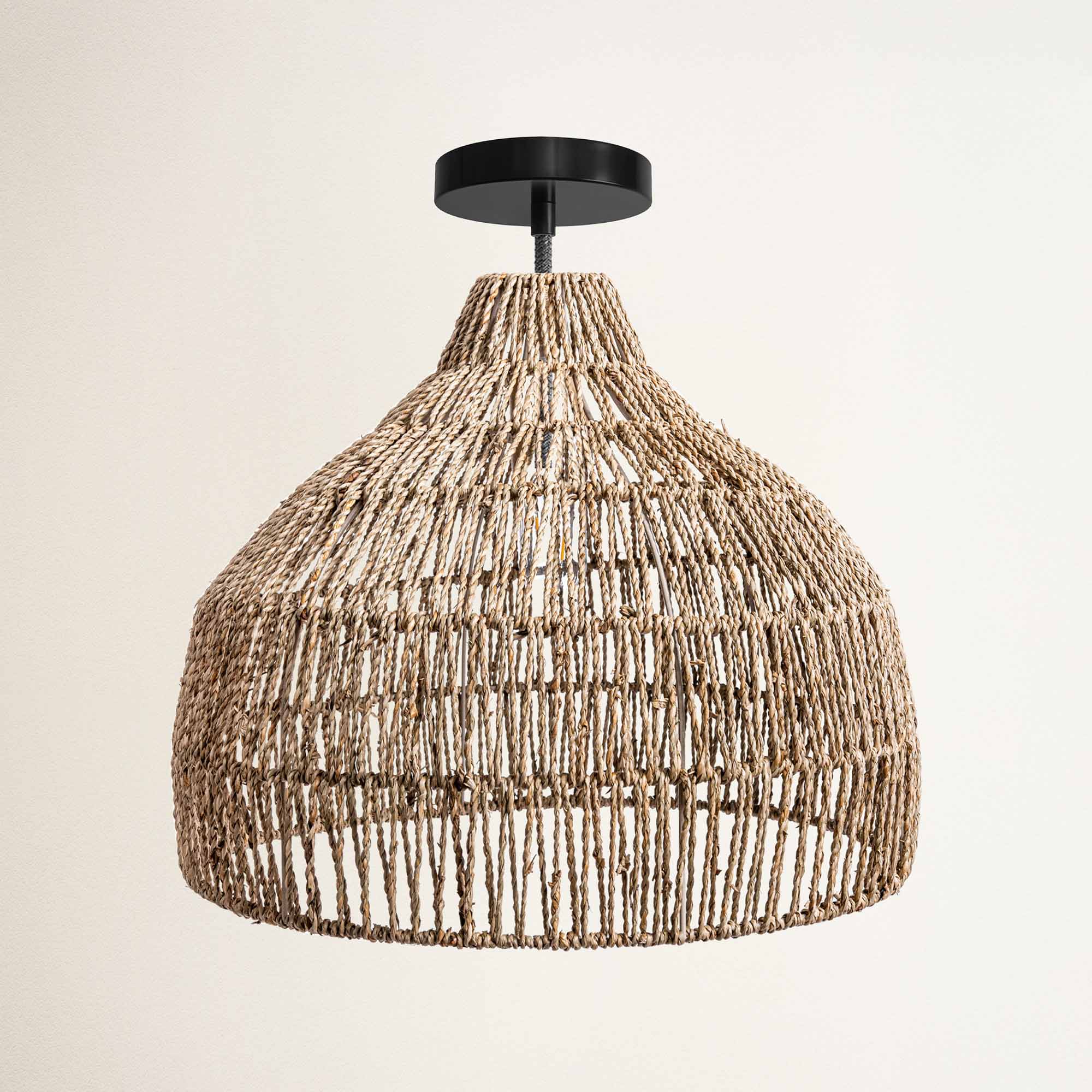 Dreamy Palm Fibers Flush Mount Light