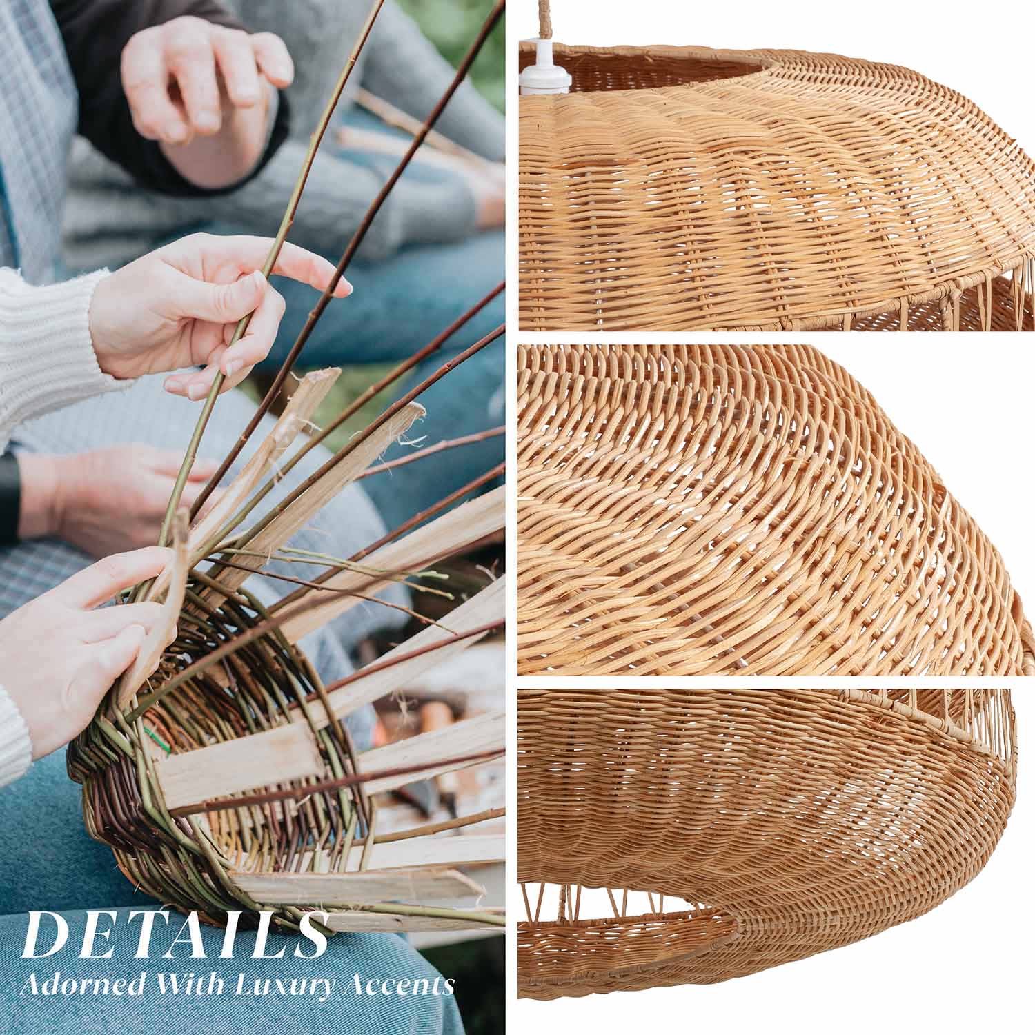 elena globe rattan pendant light details