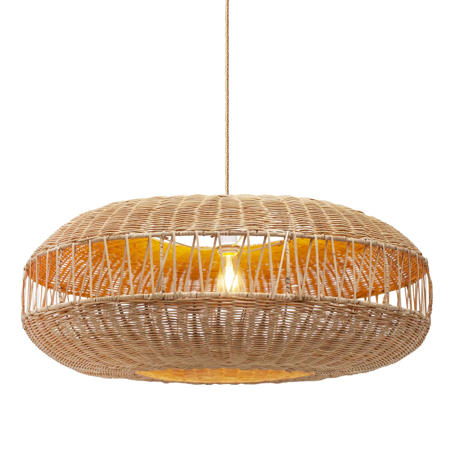 elena globe rattan pendant light
