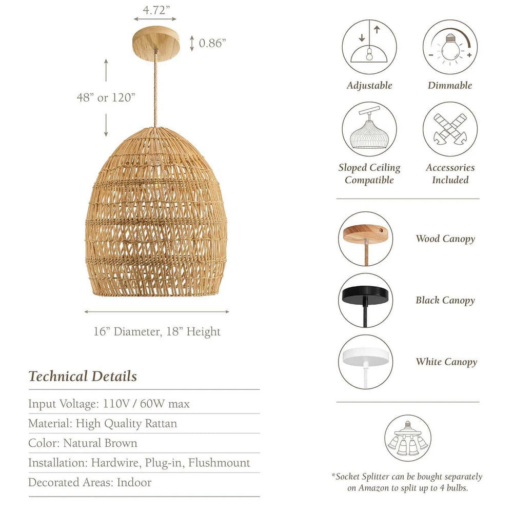 Grandard Rattan Pendant Light