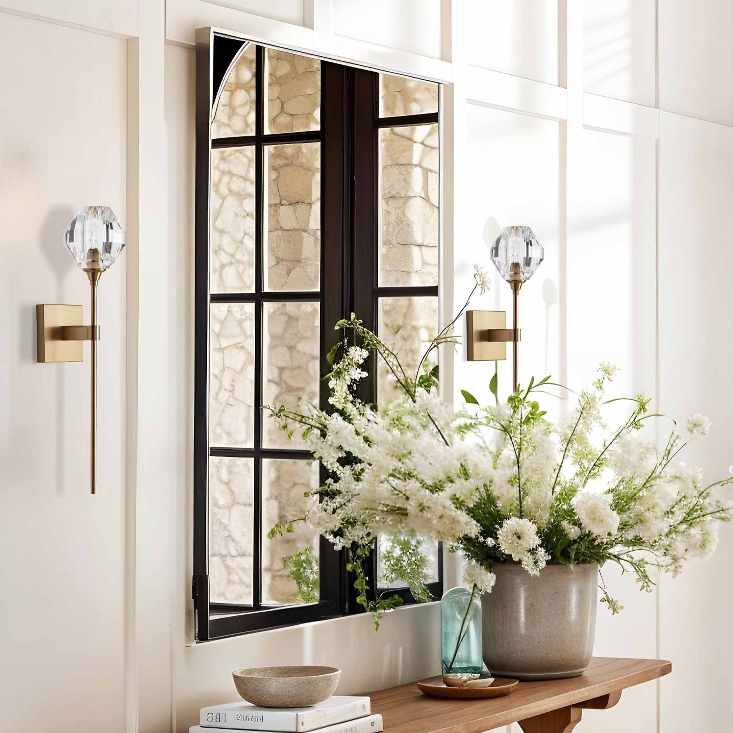 jade armed wall sconce for hallway