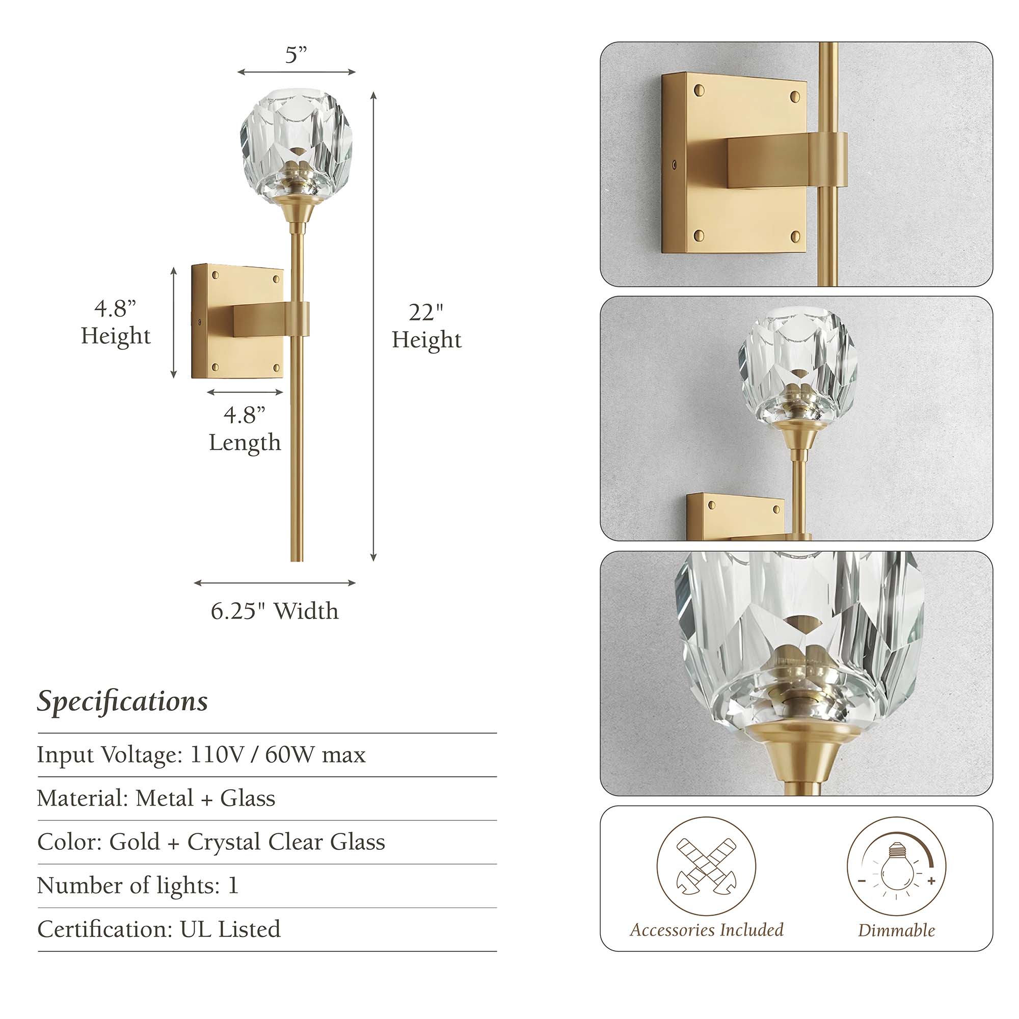 Jade Armed Wall Sconce