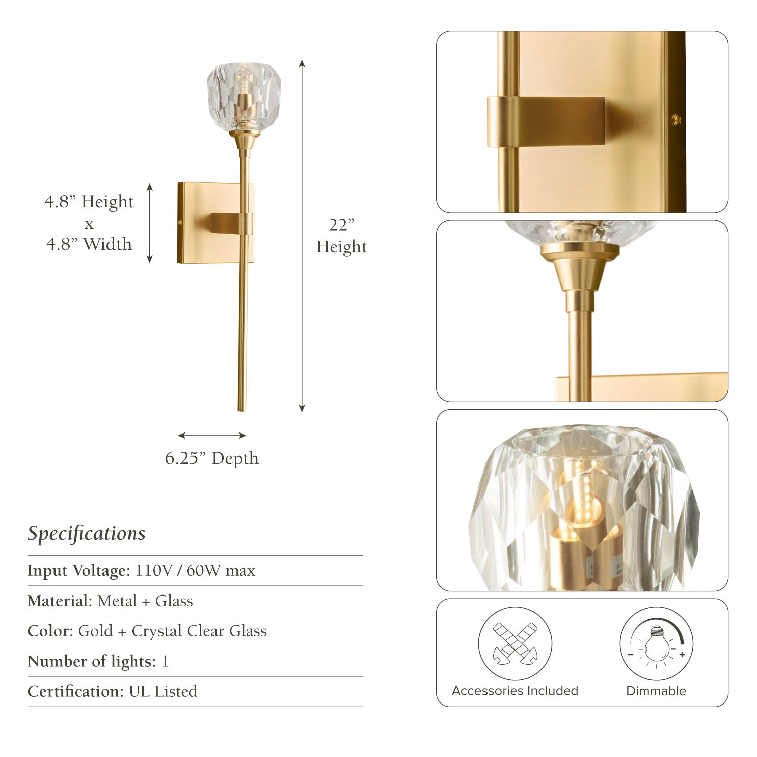 Jade Armed Wall Sconce