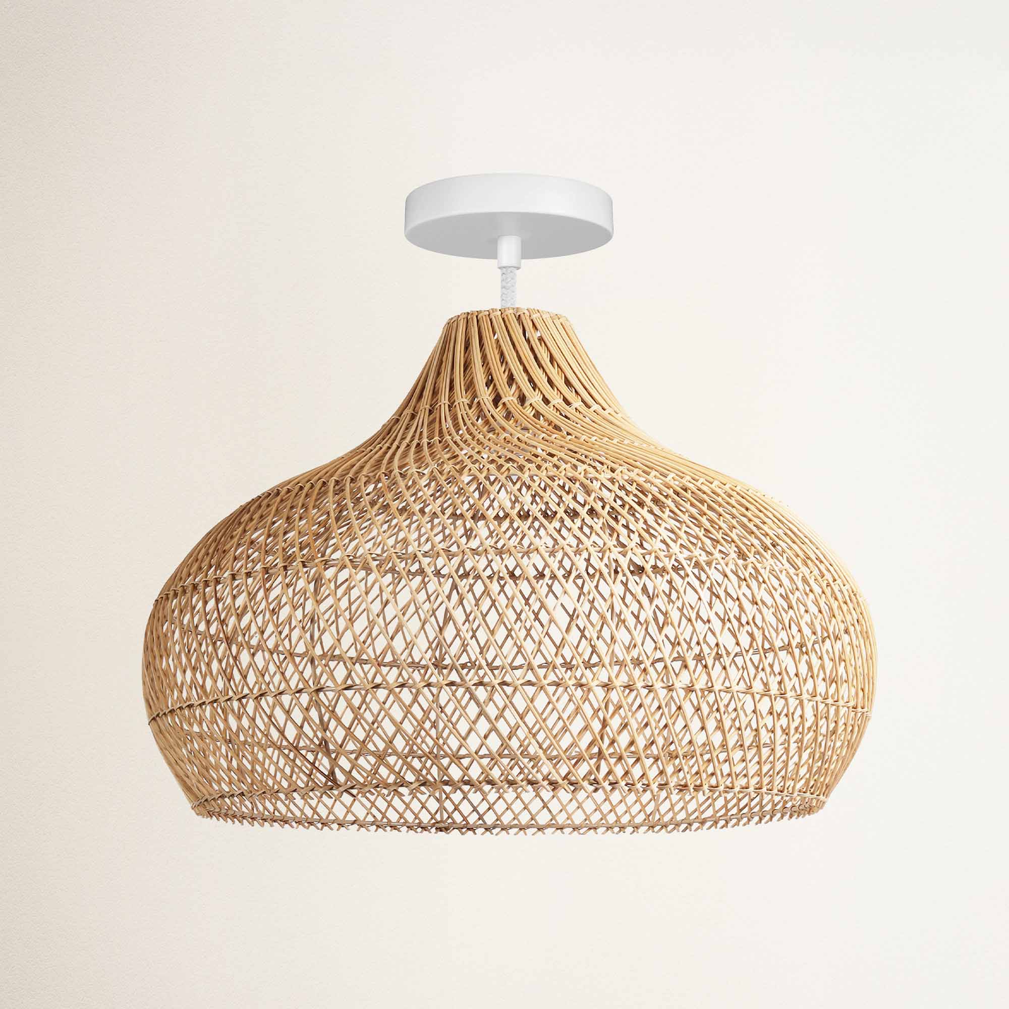 Latigo Rattan Flush Mount Light