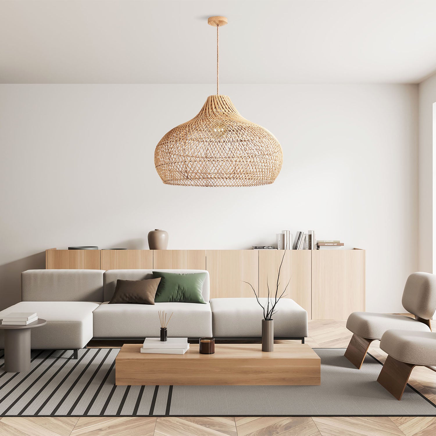 kloe rattan pendan light living room