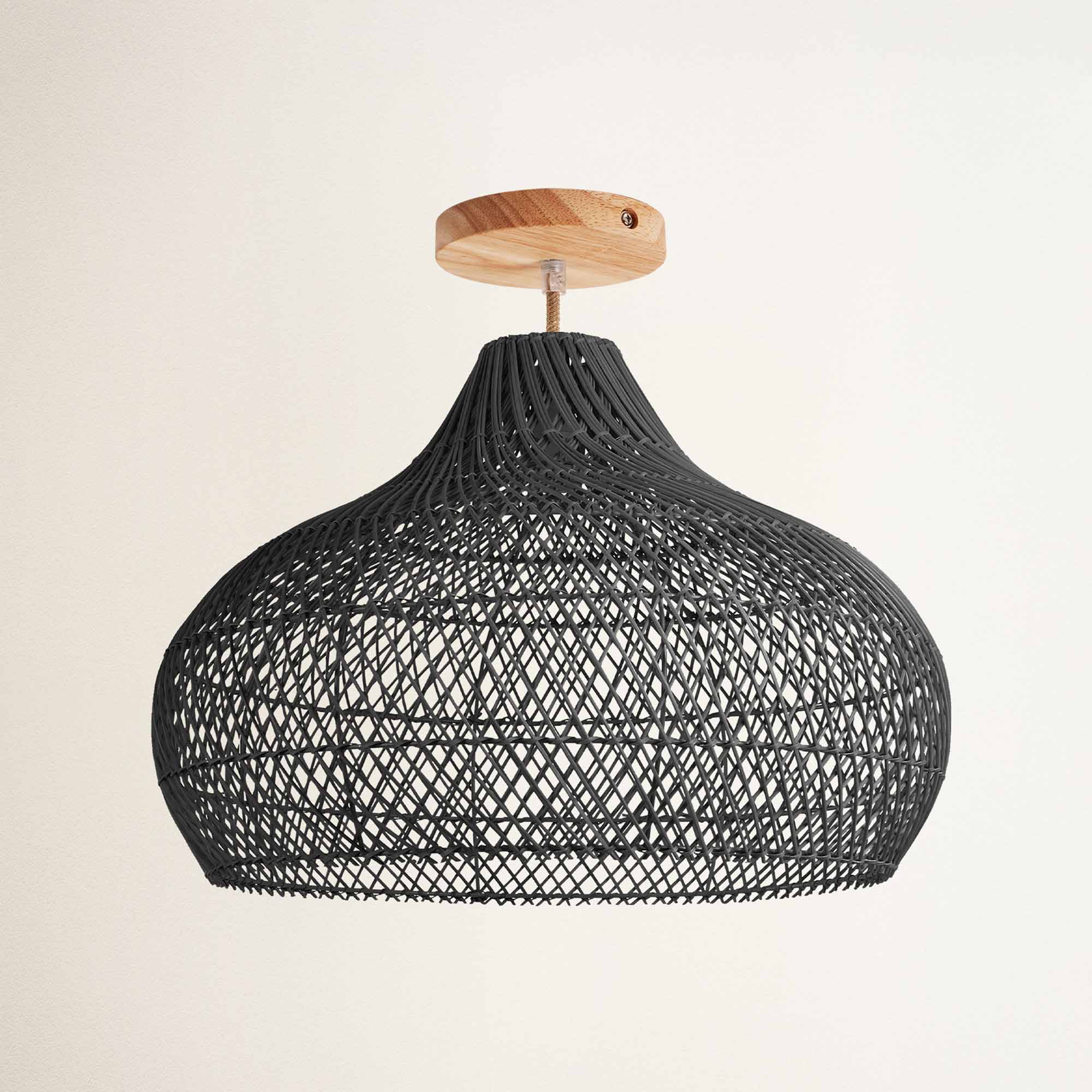 Latigo Rattan Flush Mount Light