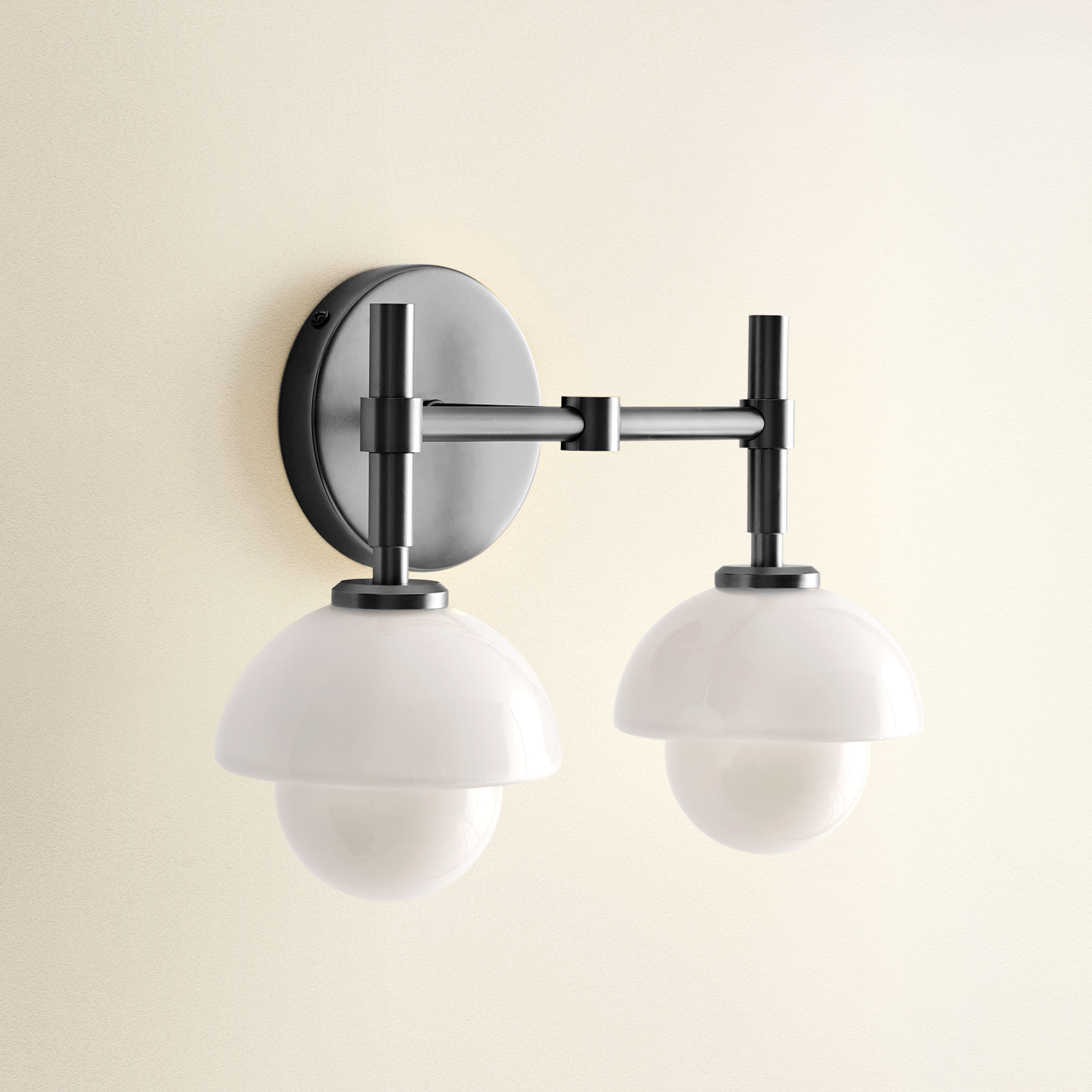 Lily Pod Double Black Armed Sconce