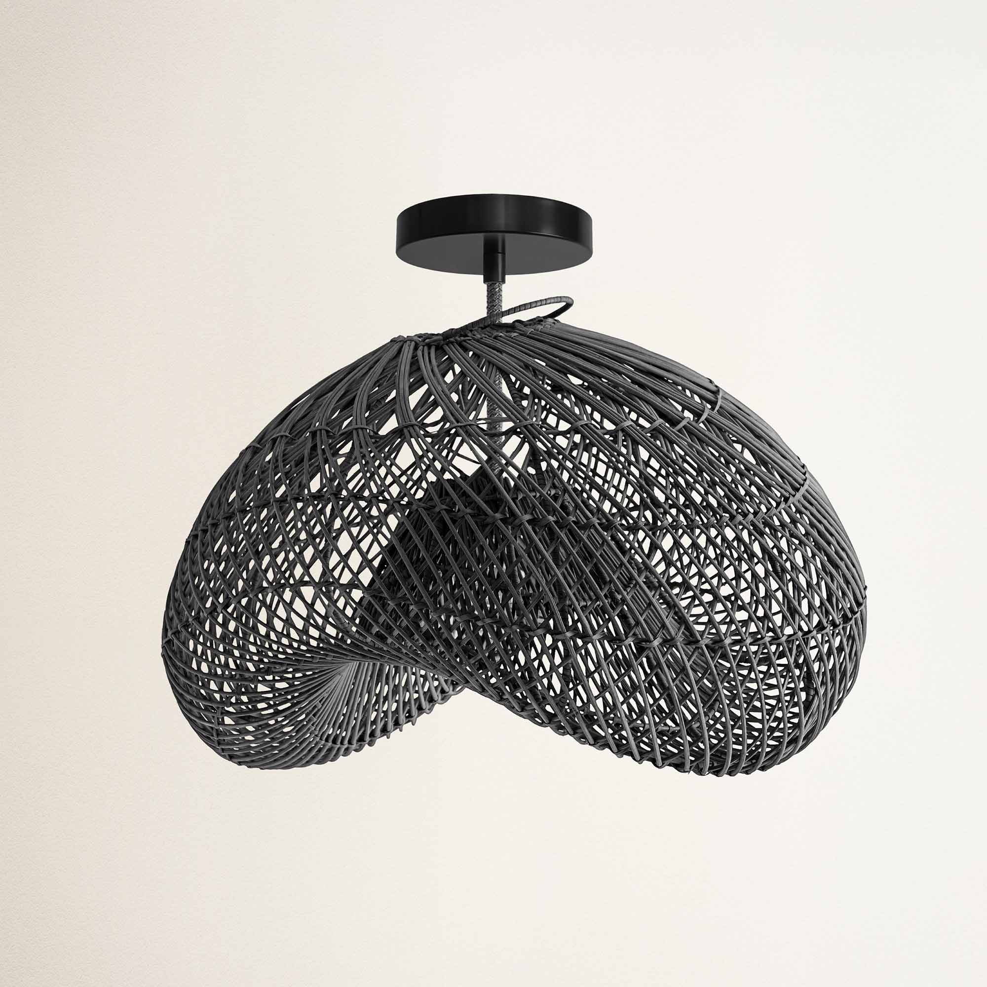 Sepherina Rattan Flush Mount Light